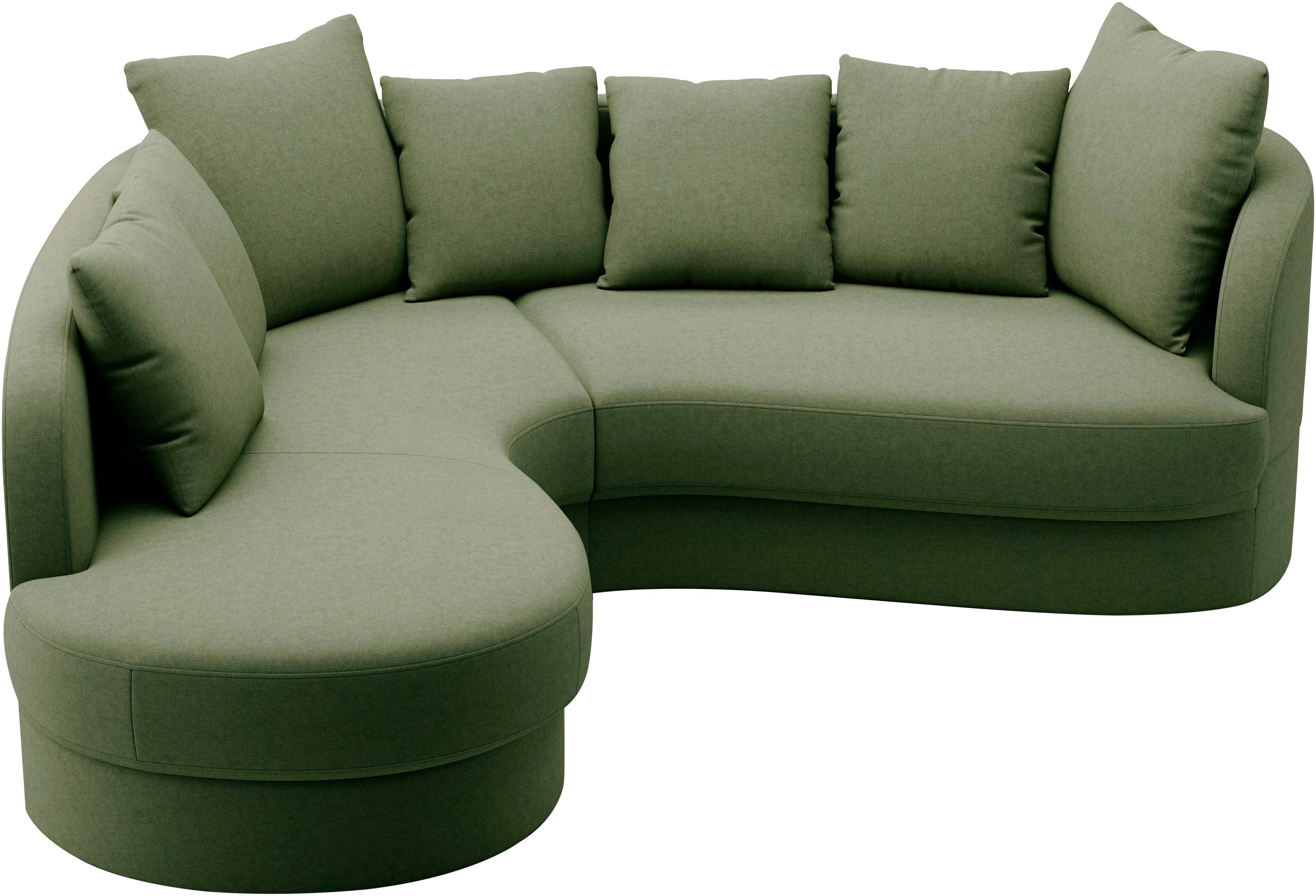 sit&more Hoekbank Samba L-vorm moderne organische vorm, inclusief 7 losse rugkussens