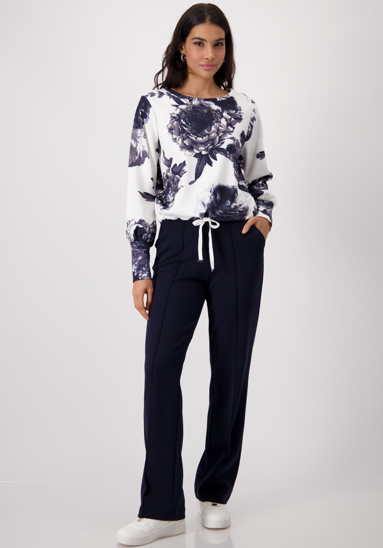 Monari Sweatshirt met bloemenprint