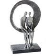 casablanca by gilde decoratief figuur sculptuur love place, zilver decoratief object, hoogte 30 cm, paartje, antiek-finish, met teksthanger, woonkamer (1 stuk) zilver