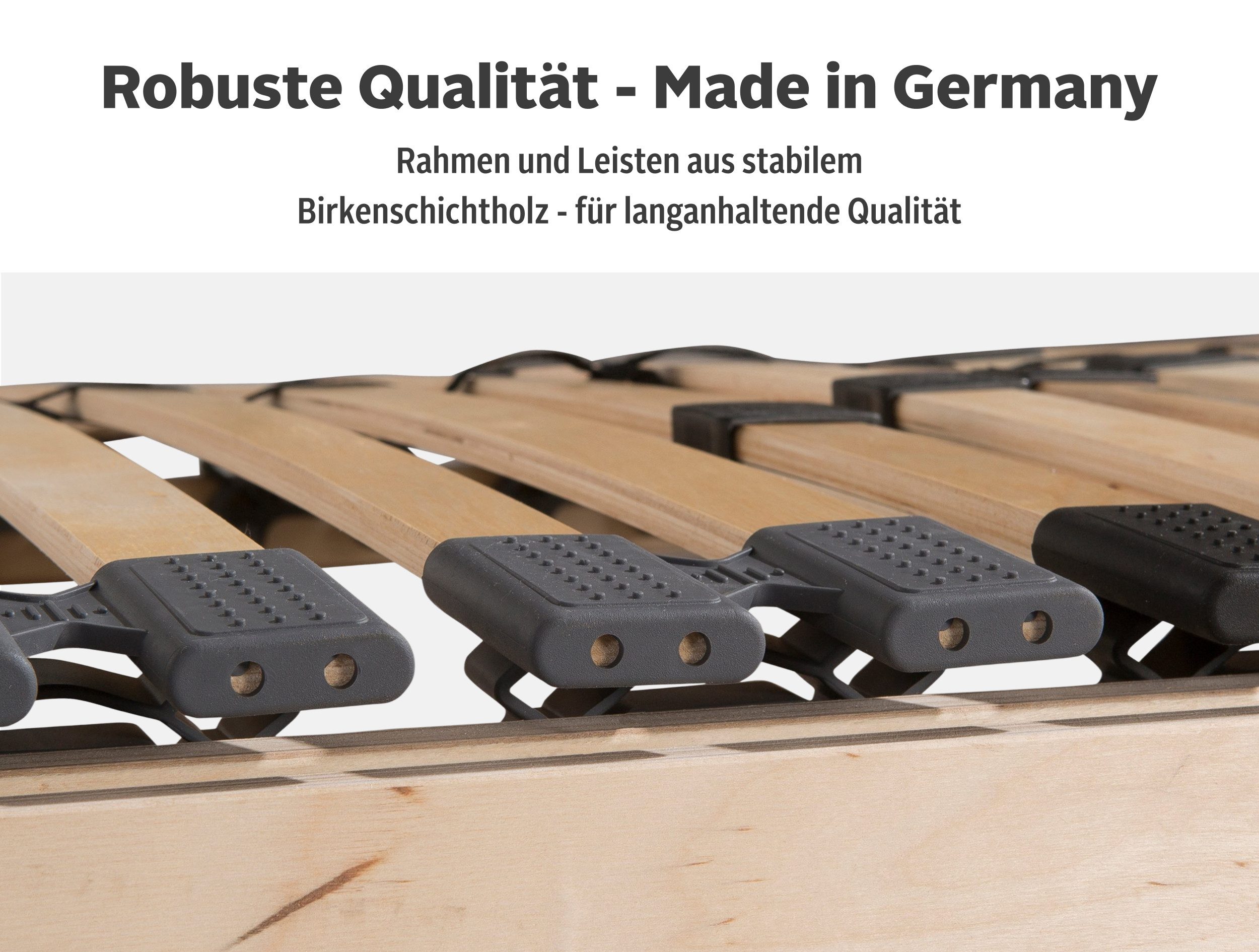 my home Lattenbodem Lennard 90x200, 140x200 cm en andere maten Lattenbodem voor alle matrassen, duurzaam, ergonomisch, 7-zone (1 stuk)