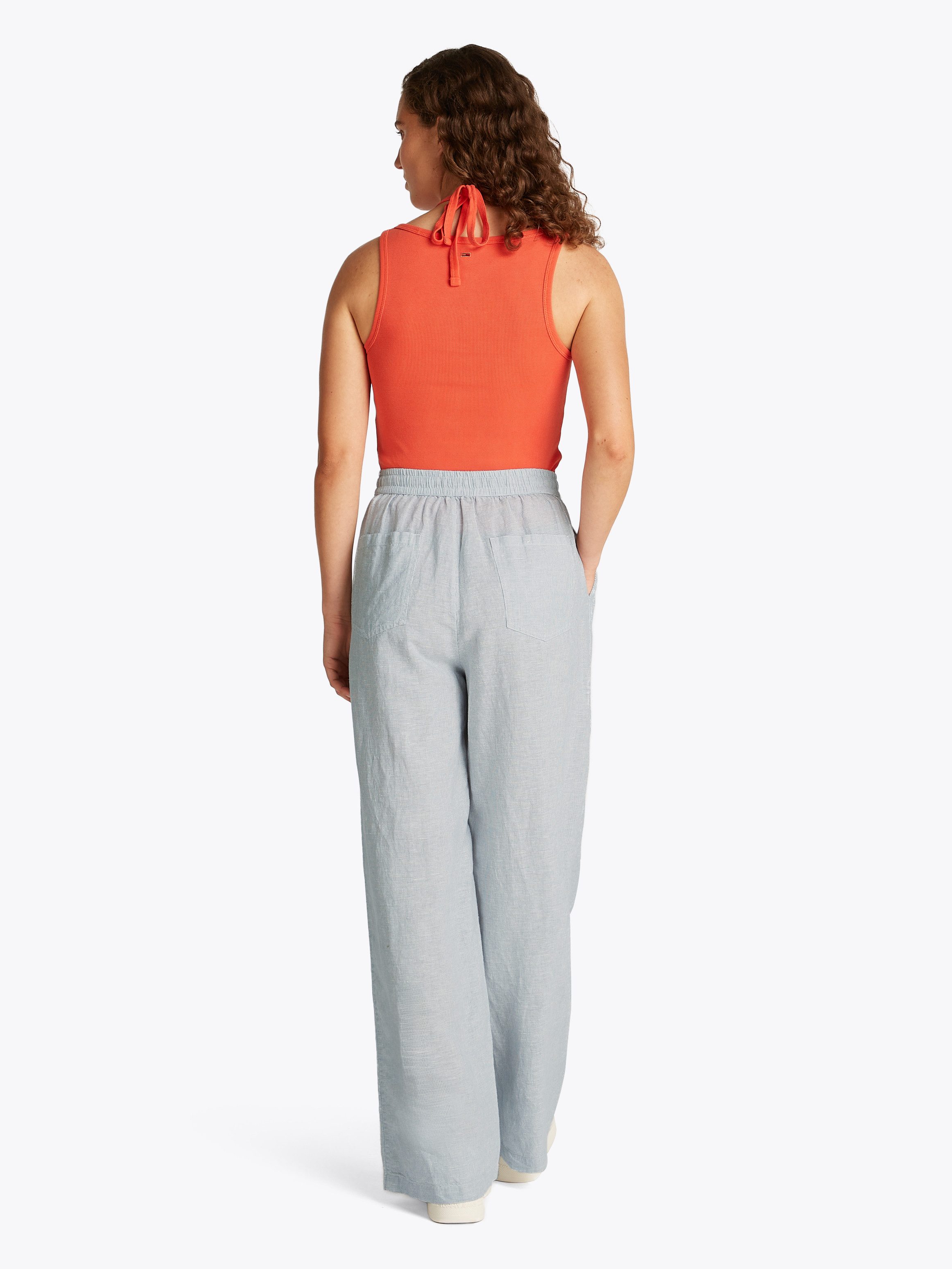 TOMMY JEANS Geweven broek TJW LINEN PANT met geborduurd logo