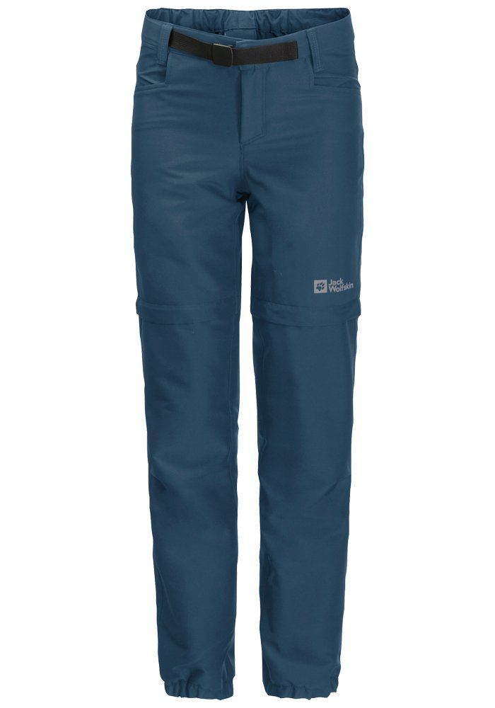 jack wolfskin zip-off-broek active zip off pants k blauw
