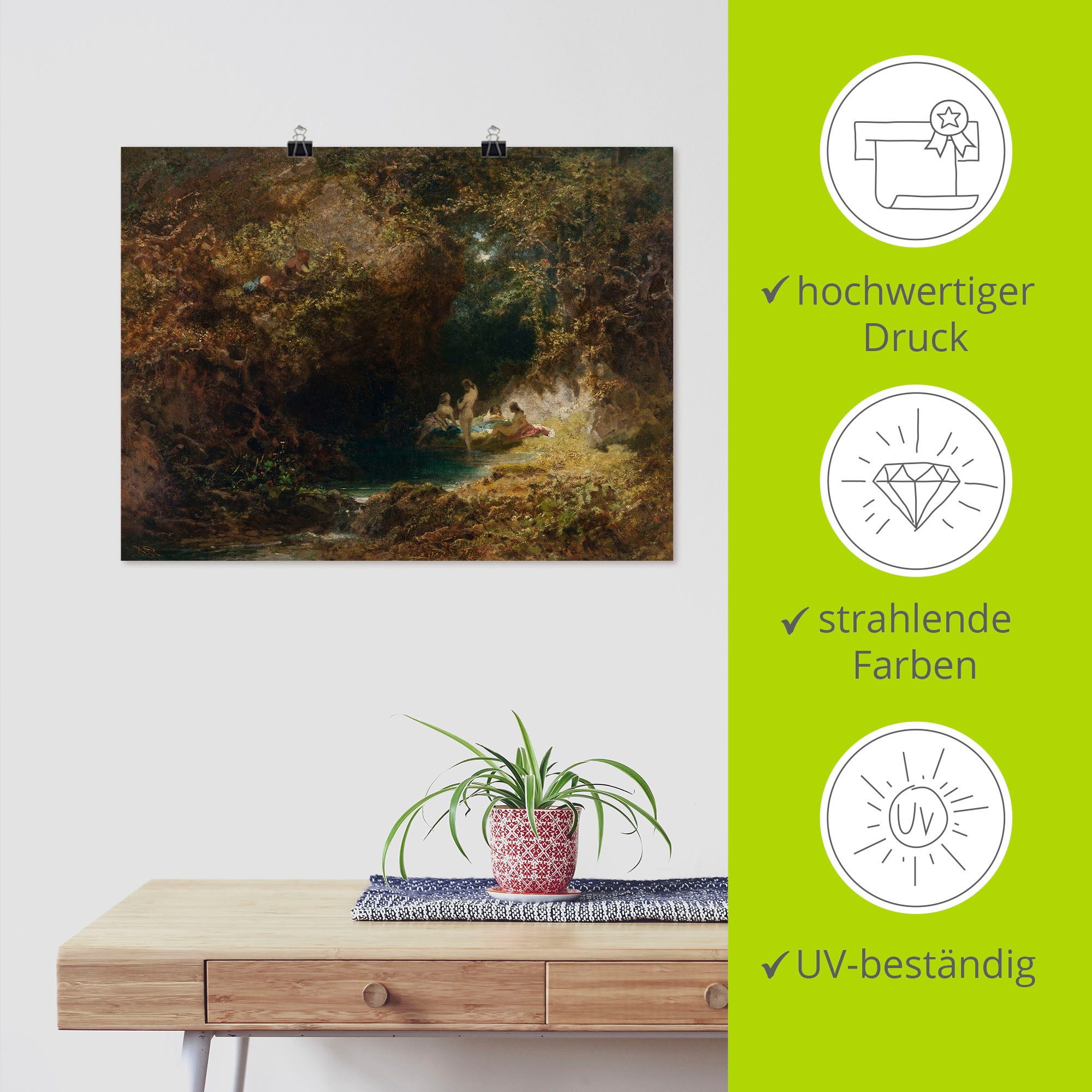 Artland Artprint Badende nymphen als artprint op linnen, muursticker of poster in verschillende maten
