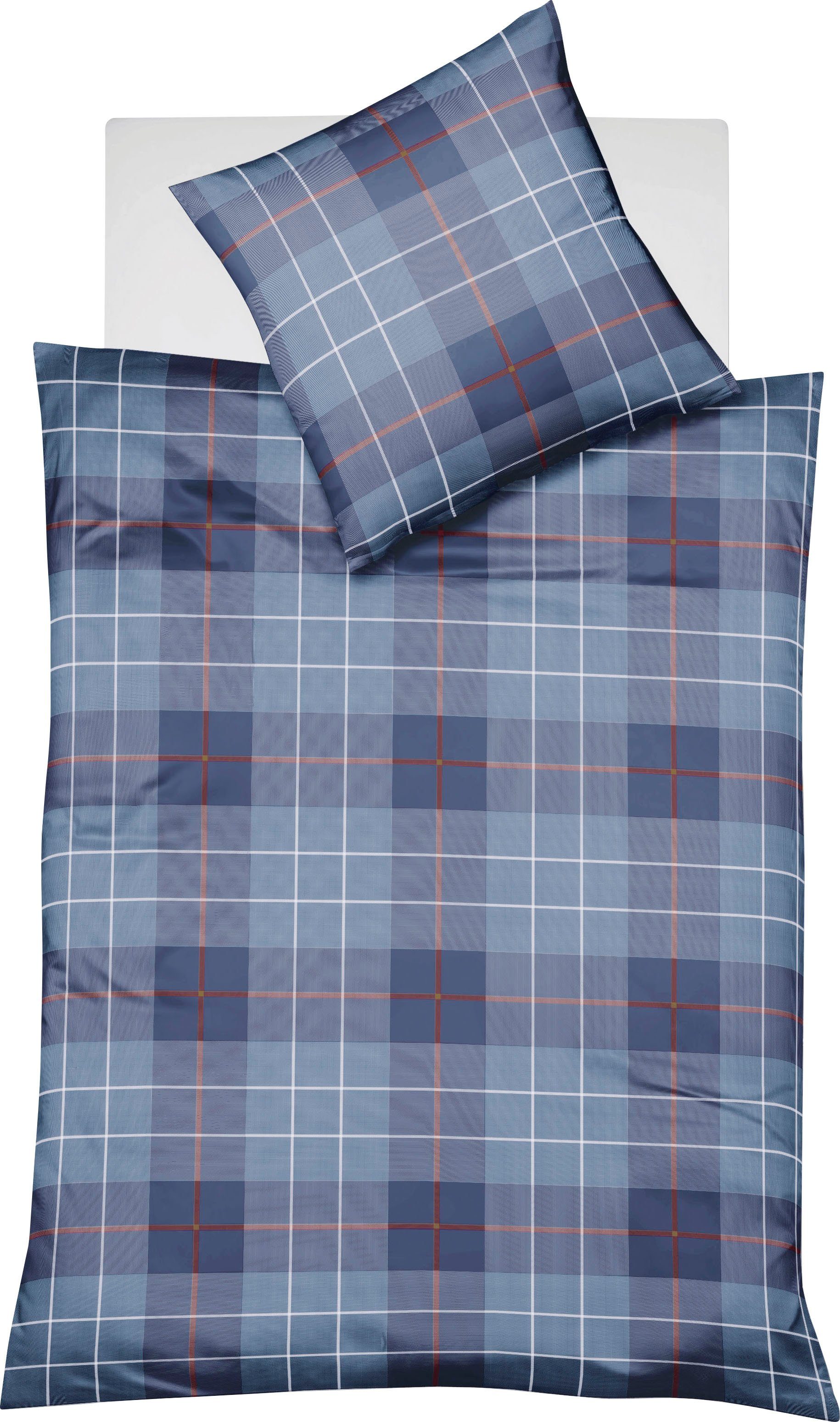 fleuresse Overtrekset Lech 4112 Edelflanell, katoen, in maat 135x200, 155x220, 200x200 cm dekbedovertrekken maat 1x 240x220 cm blauw