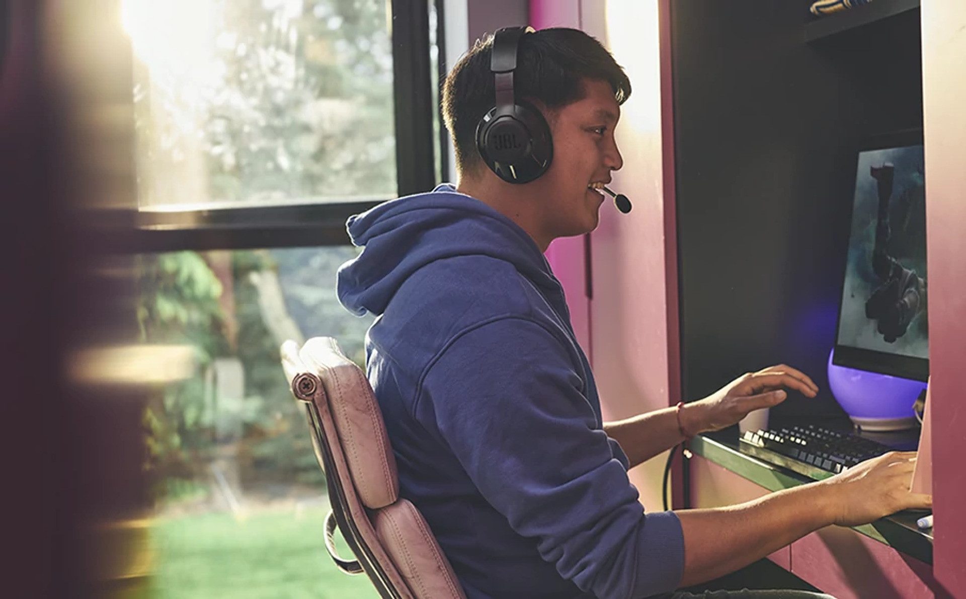 JBL Gaming-headset Quantum 360 JBL QuantumSOUND-handtekening, afneembare microfoon met demping