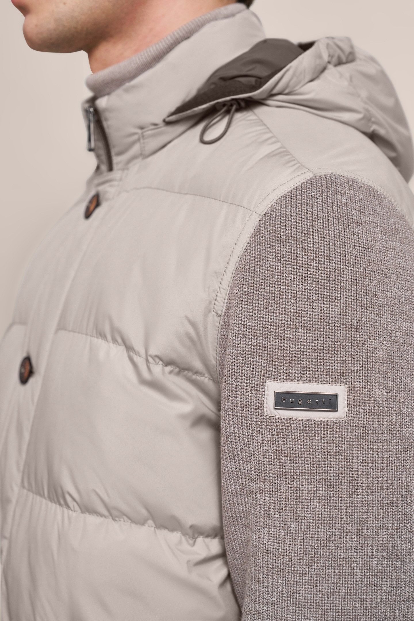 Bugatti Vest met staande kraag en capuchon