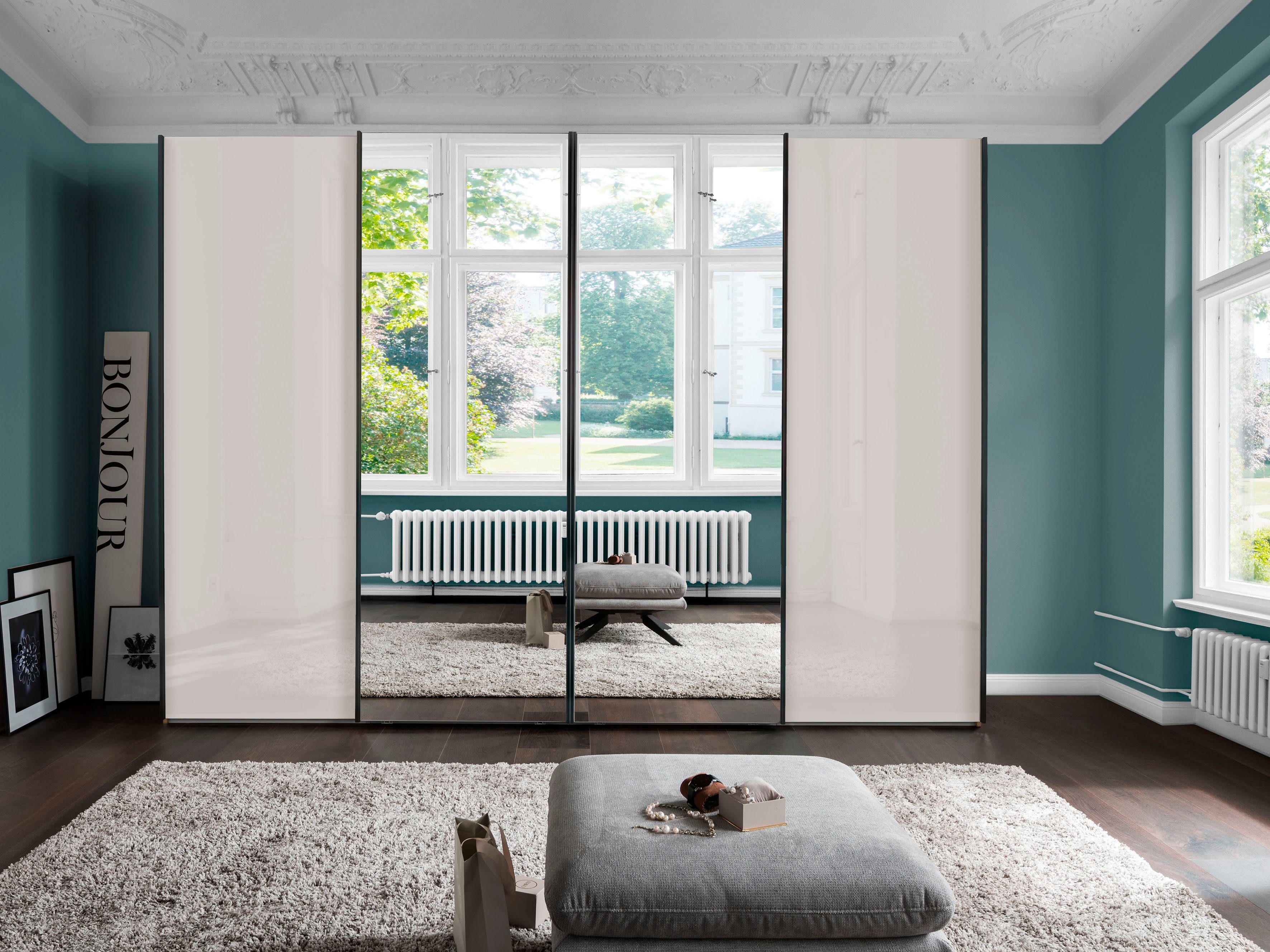 WIEMANN Zweefdeurkast Monaco hoogwaardig glas- en spiegelfront