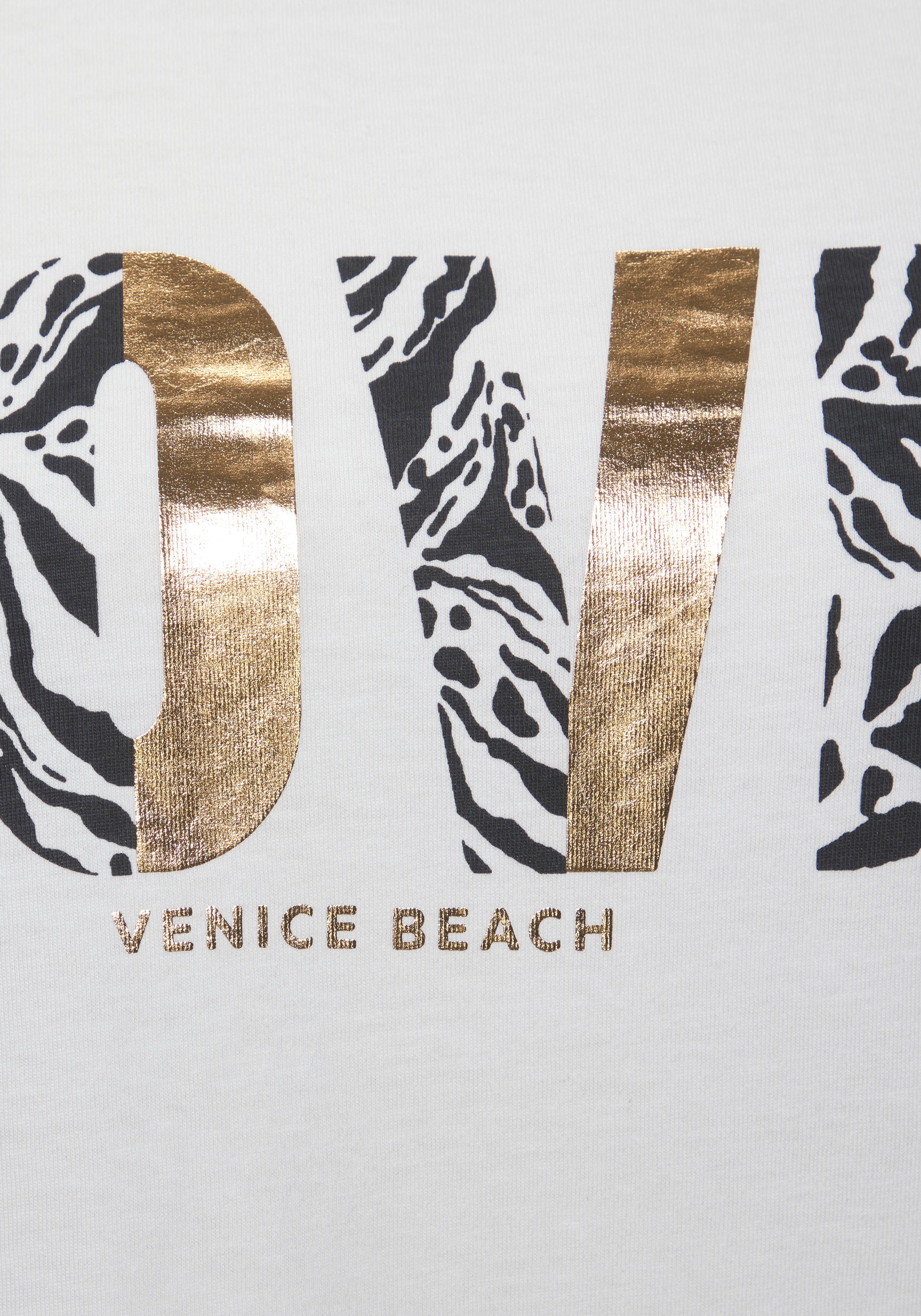 Venice Beach Shirt met korte mouwen met print op de voorzijde, katoenen t-shirt, losse pasvorm