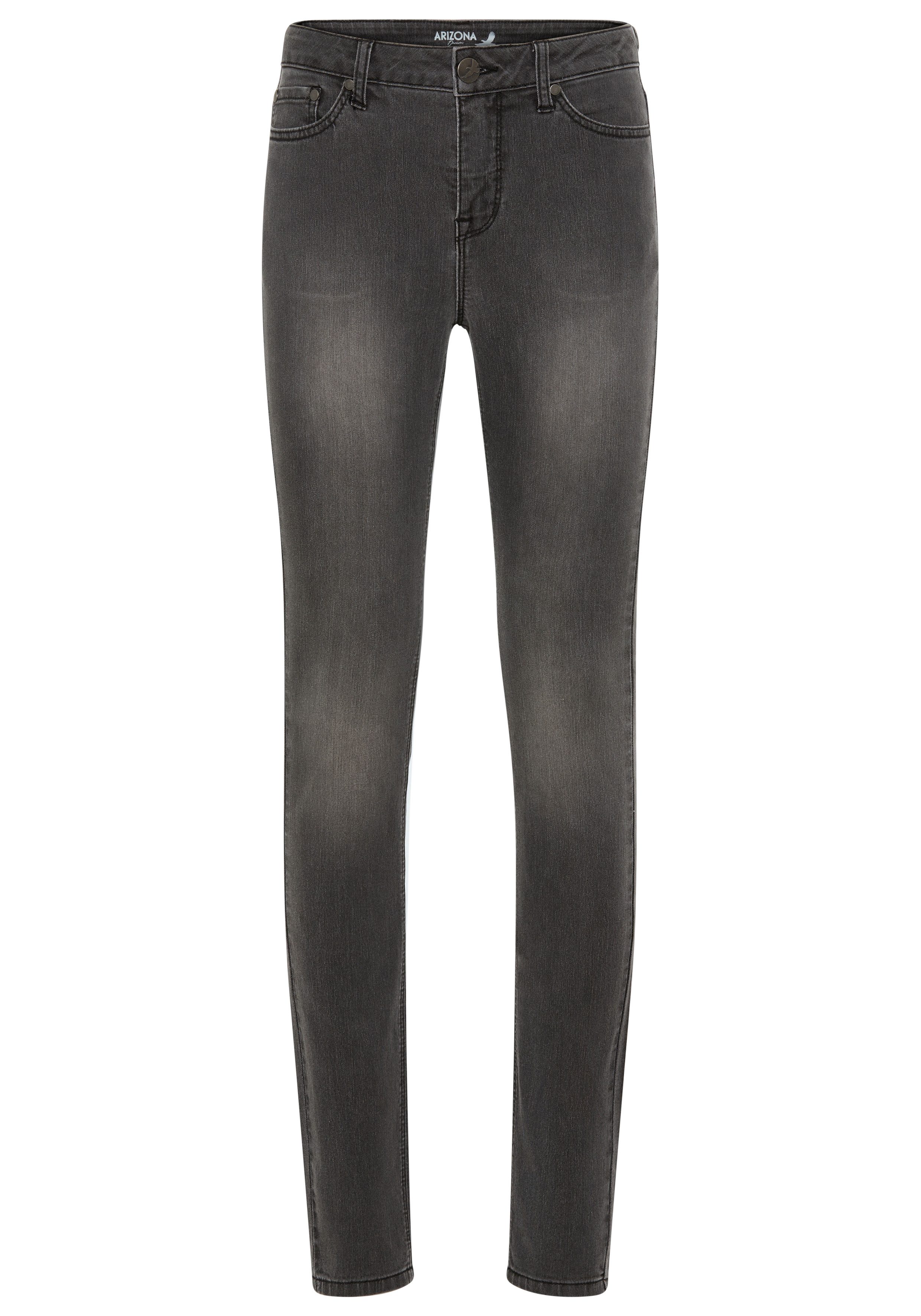 Arizona Slim fit jeans Shaping strakke pasvorm, skinny jeans, used-look-wassing, hoge taille