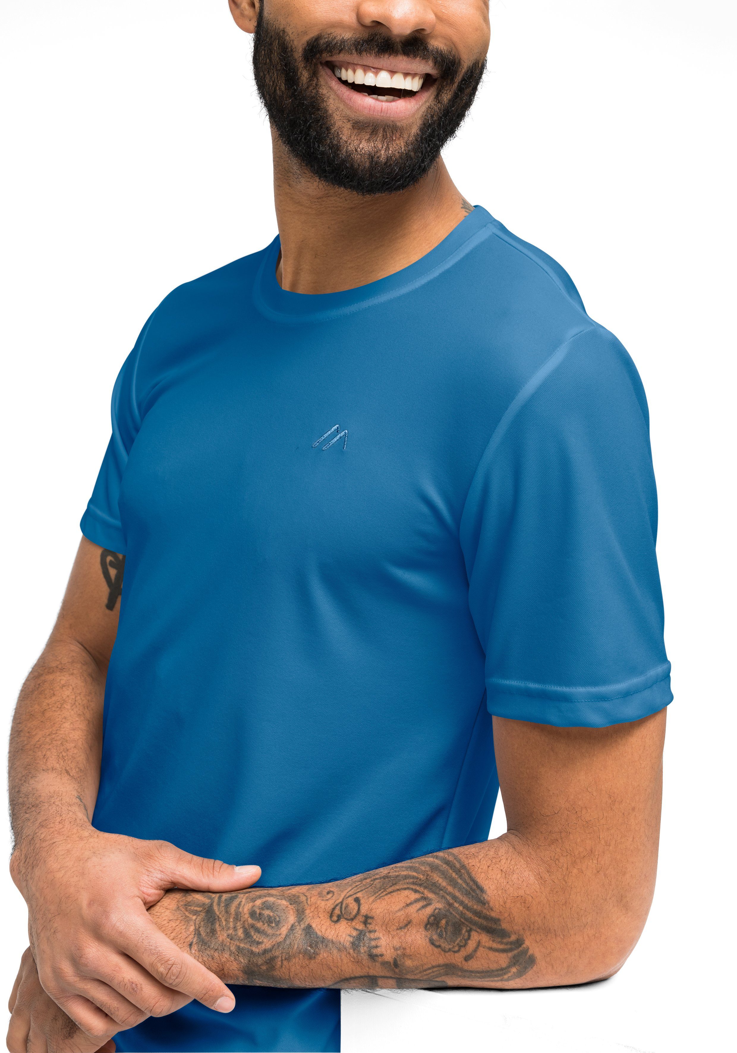 Maier Sports Functioneel shirt Walter Heren T-shirt, ronde hals pique outdoor shirt, snel drogend