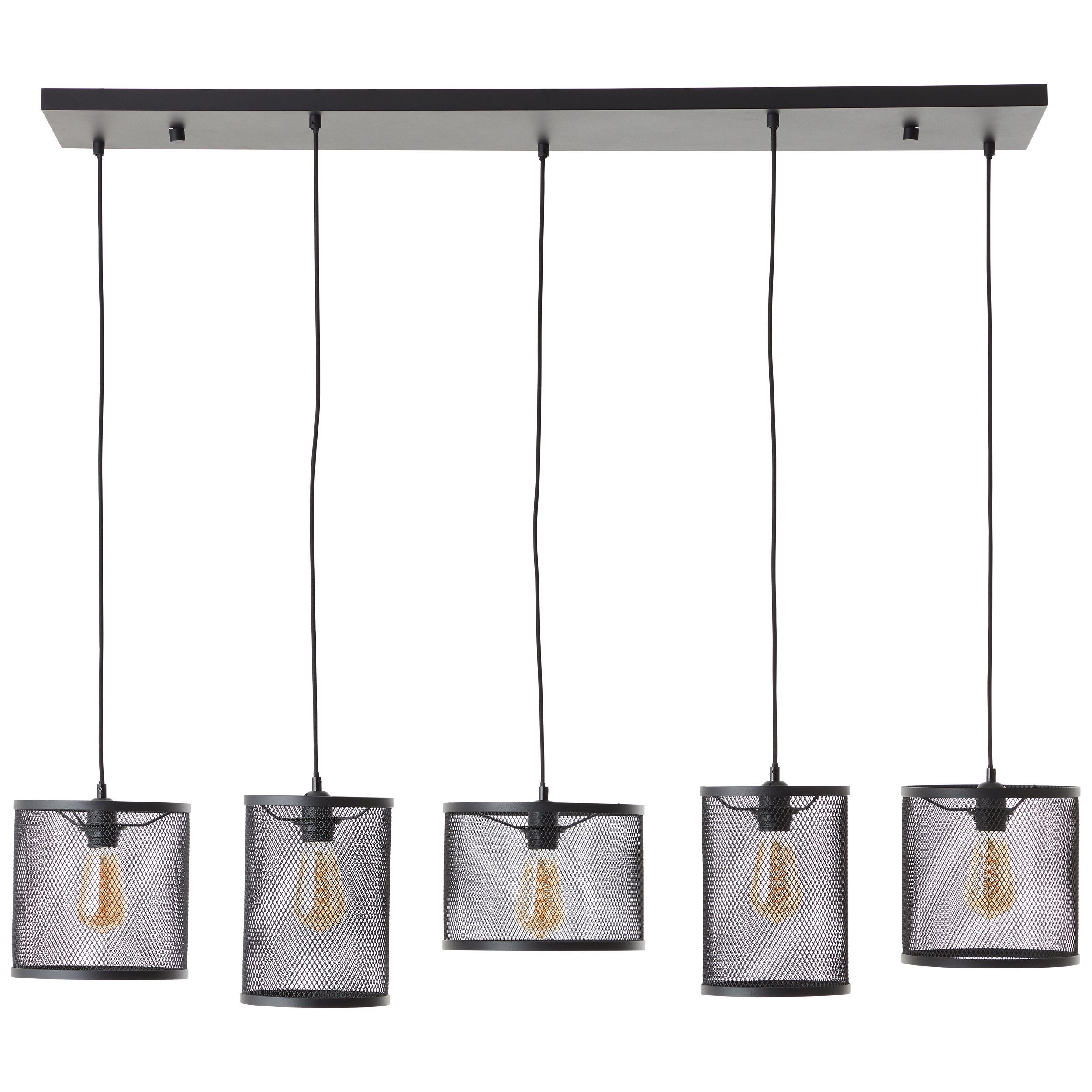 Brilliant Leuchten Hanglamp Maze 150 x 38 x 131 cm, 5 x e27, inkortbaar, metaal, zwart korund (1 stuk) hanglampen zwart