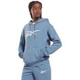 reebok hoodie training essentials vector hoodie blauw