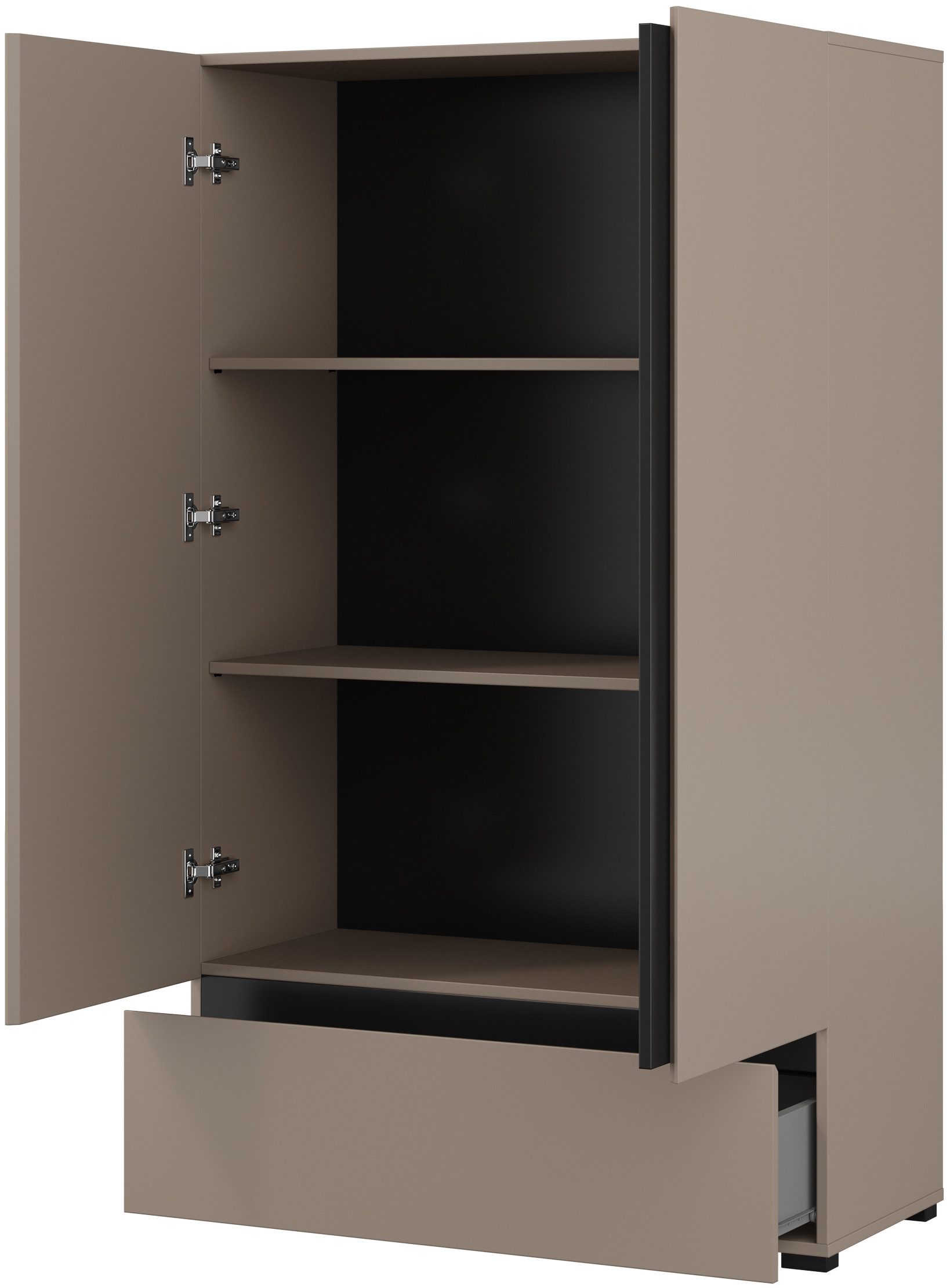 INOSIGN Waskast Cross, moderne greeploze kledingkast Multifunctionele kast, draaideurkast met 1 lade, 3 kleuren beschikbaar