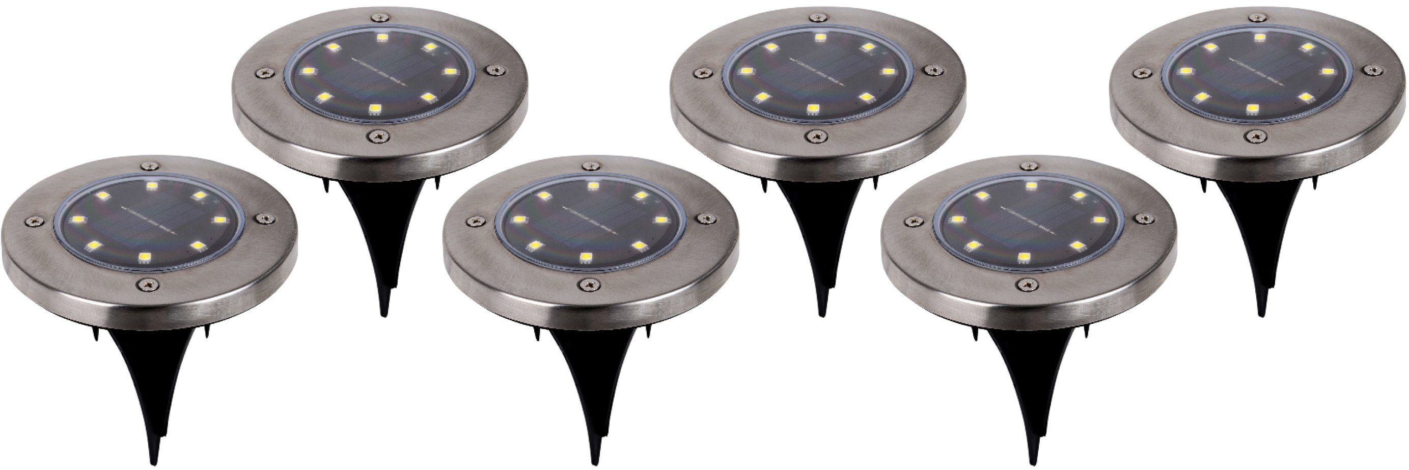 näve Led-tuinlamp Kian Led-solarlamp met een grondpen, set van 6 (6 stuks)