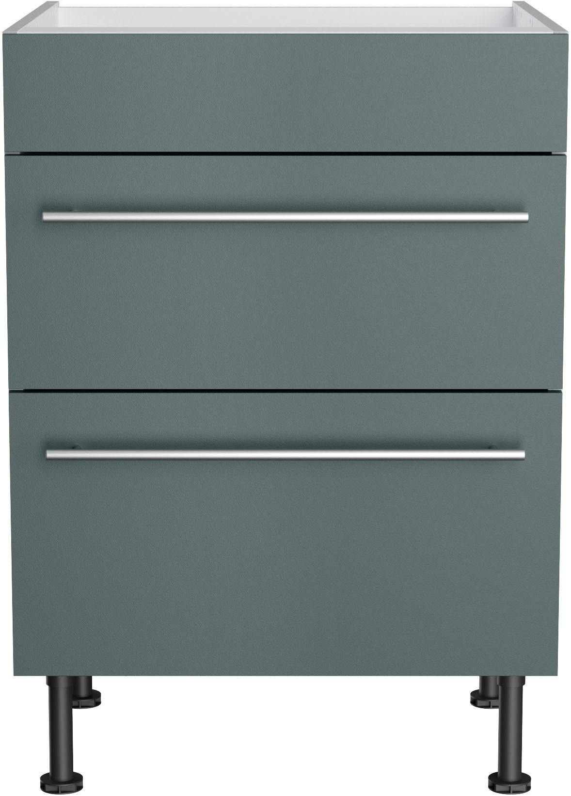 OPTIFIT Ombouwkast voor fornuis Bern2 Breedte 60 cm, kookveldombouwkast, 2 lades, 1 vaste afdekking