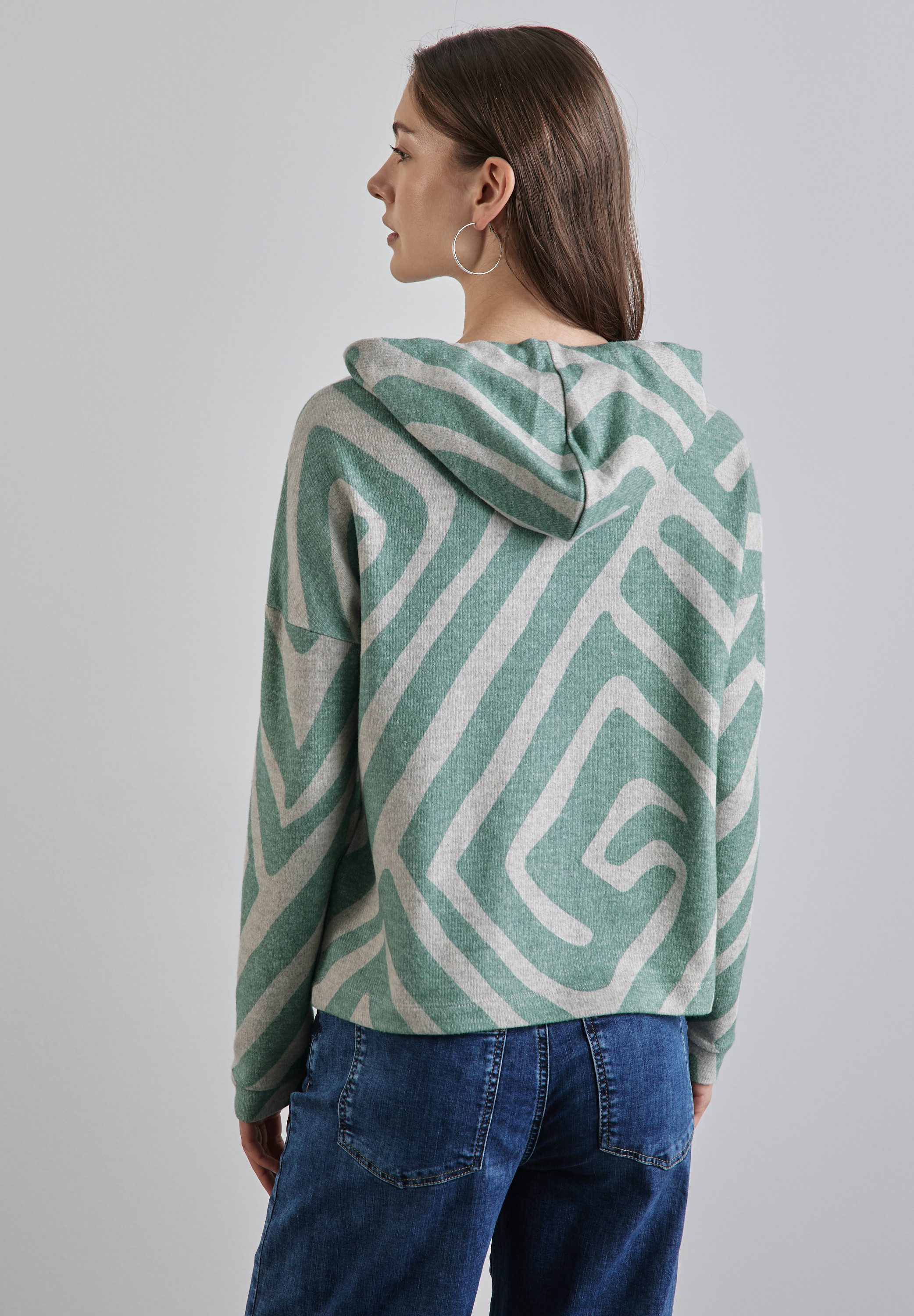 STREET ONE Capuchonshirt met geometrisch motief