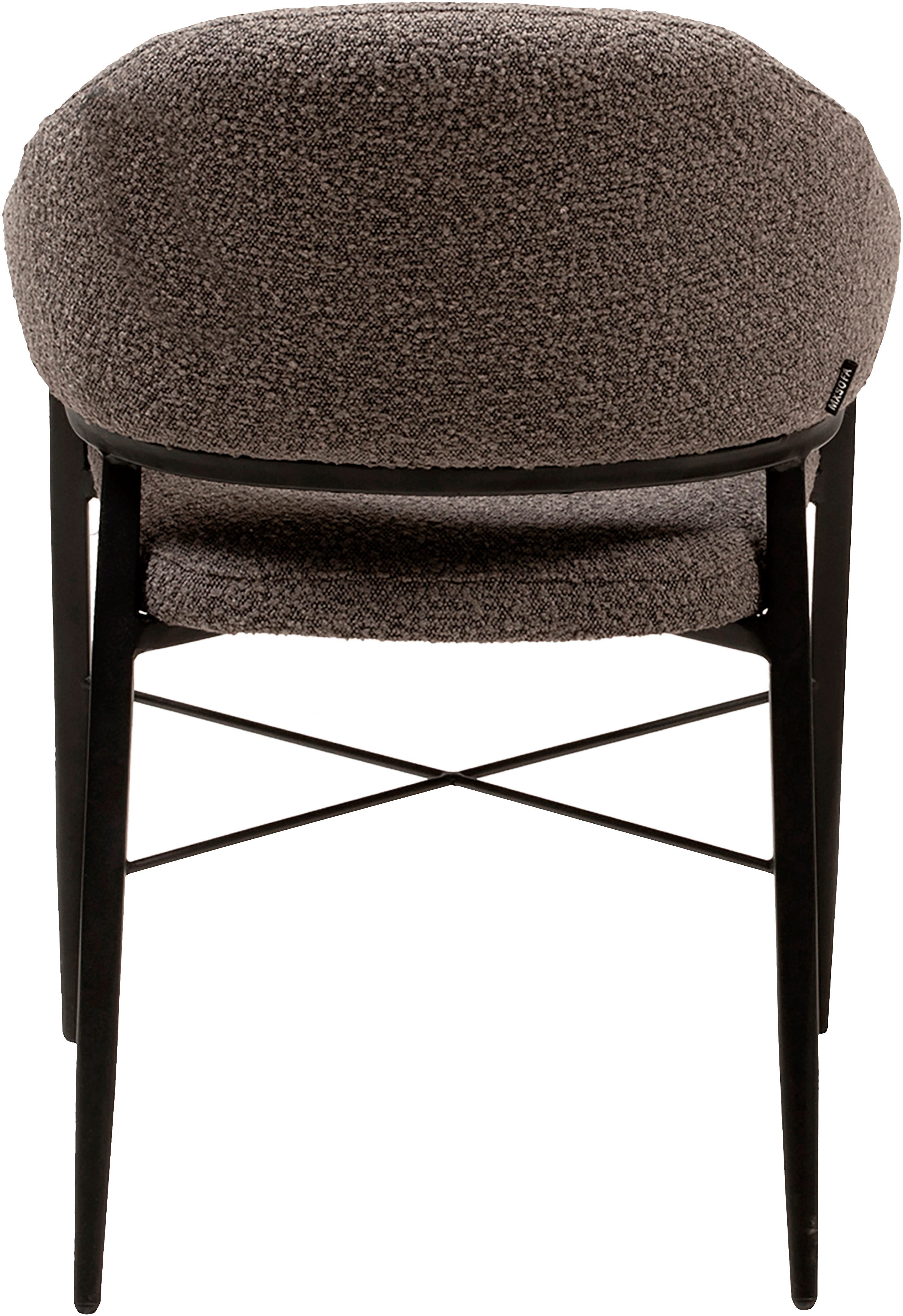 OMG Design Stoel met armleuningen Roma comfortabele eetkamerstoel, gestoffeerde stoel met bouclé bekleding