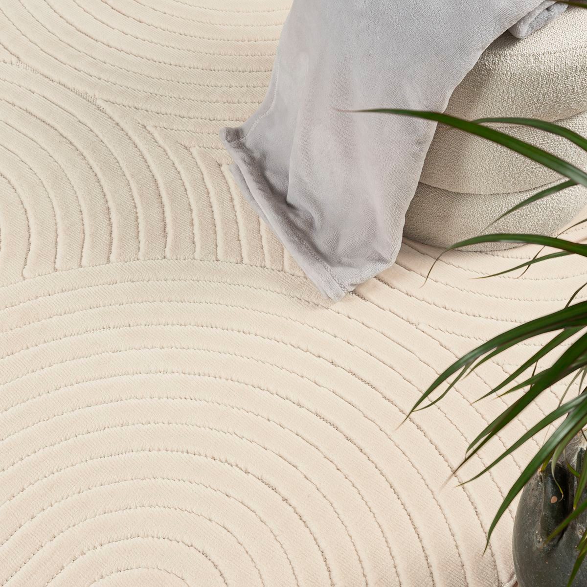 The carpet Vloerkleed Parma moderne woonkamer tapijt geschikt voor buiten, dichte pool