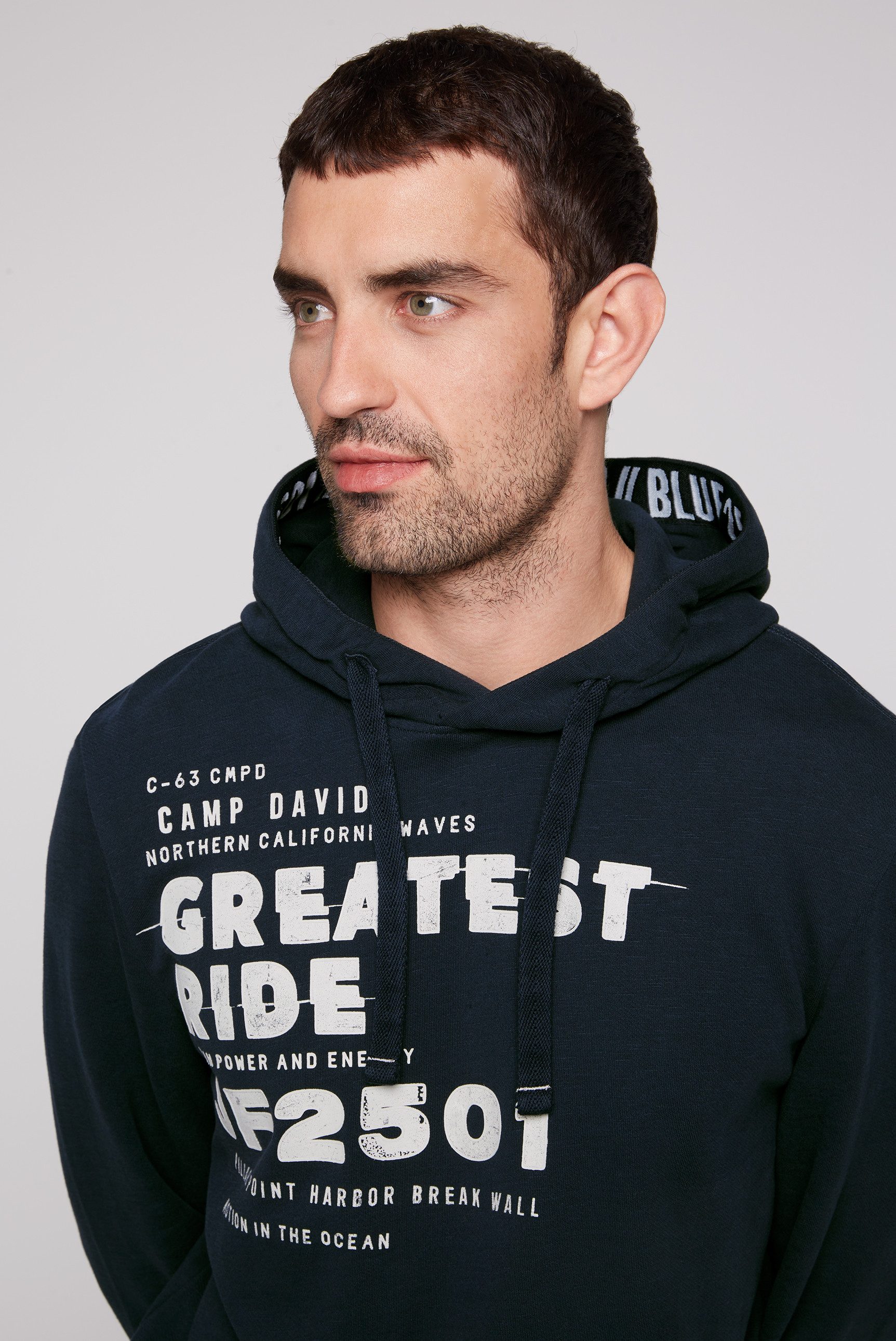 CAMP DAVID Hoodie met contrasterende print