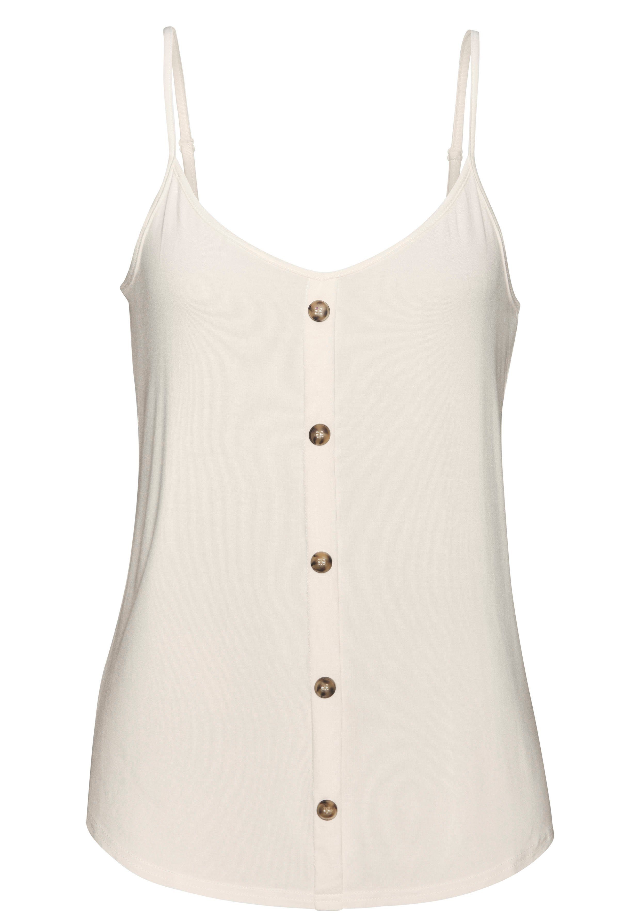 Lascana Top met spaghettibandjes Met sierknoppen in hoornlook (2-delig Set van 2)