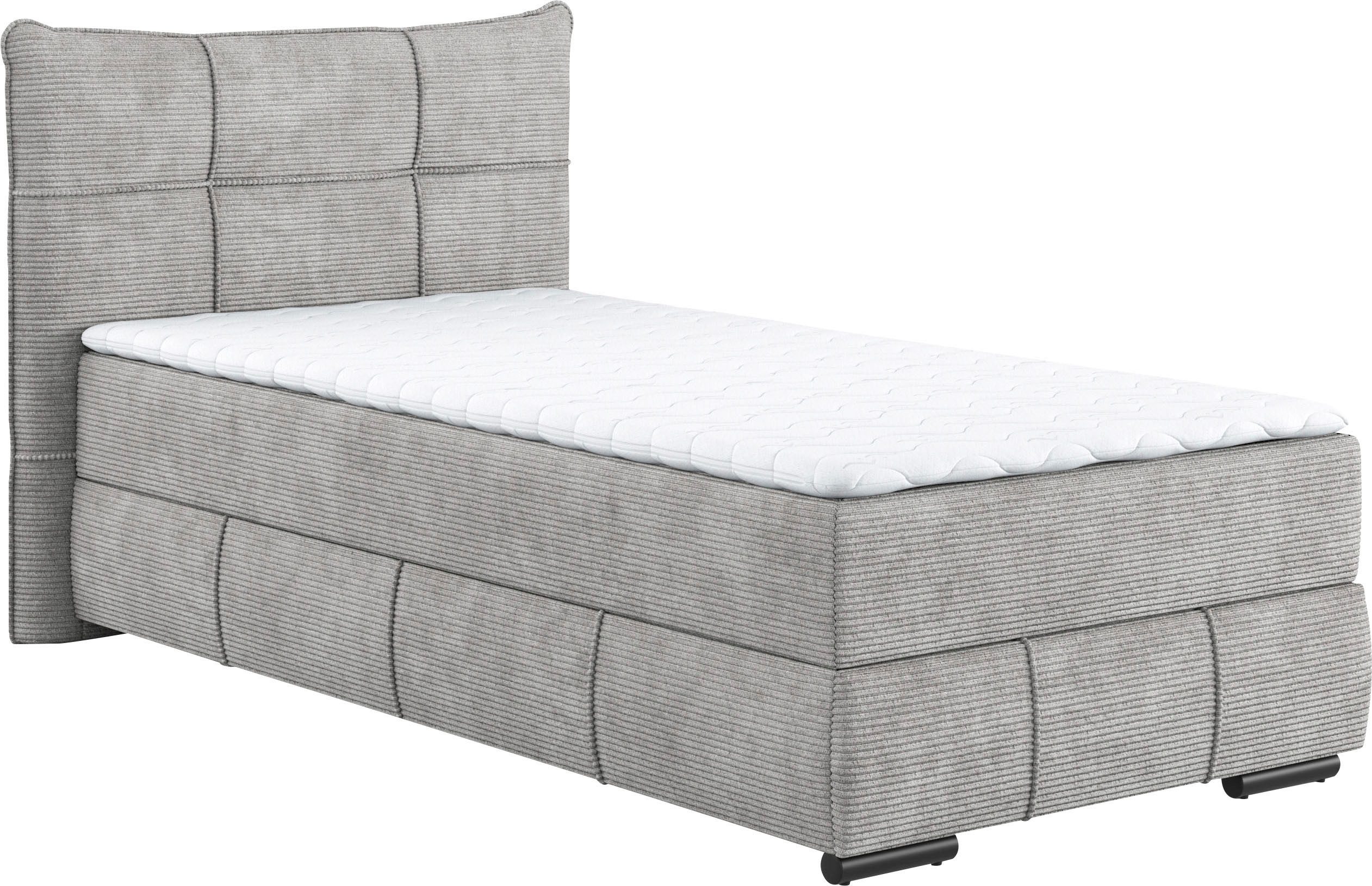 Mr. Couch Boxspring Brewdley met bedkist, incl. matras Topmatras en sierkussen, in verschillende hardheden beschikbaar