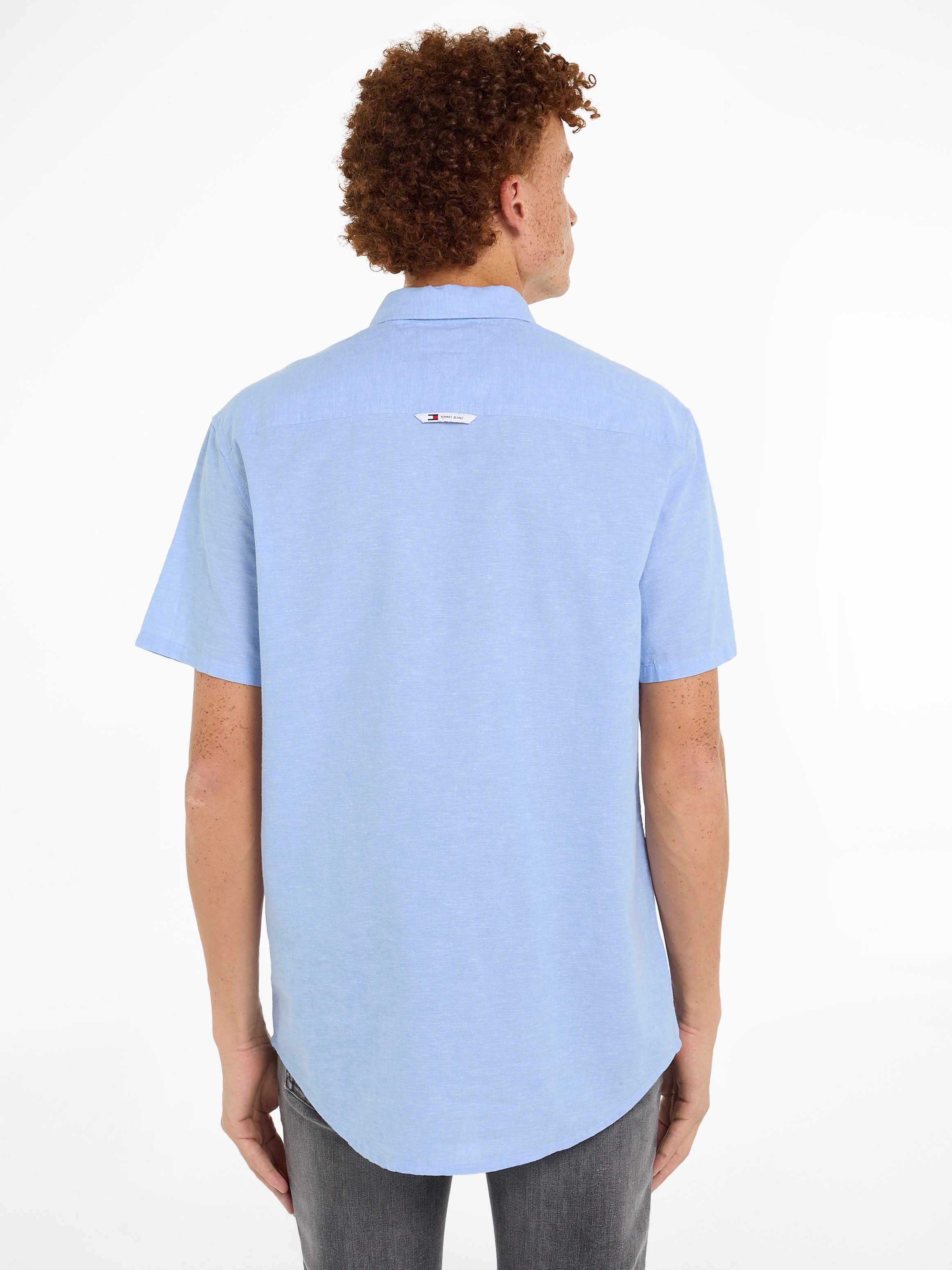 TOMMY JEANS Overhemd met korte mouwen TJM REG LINEN BLEND SS SHIRT