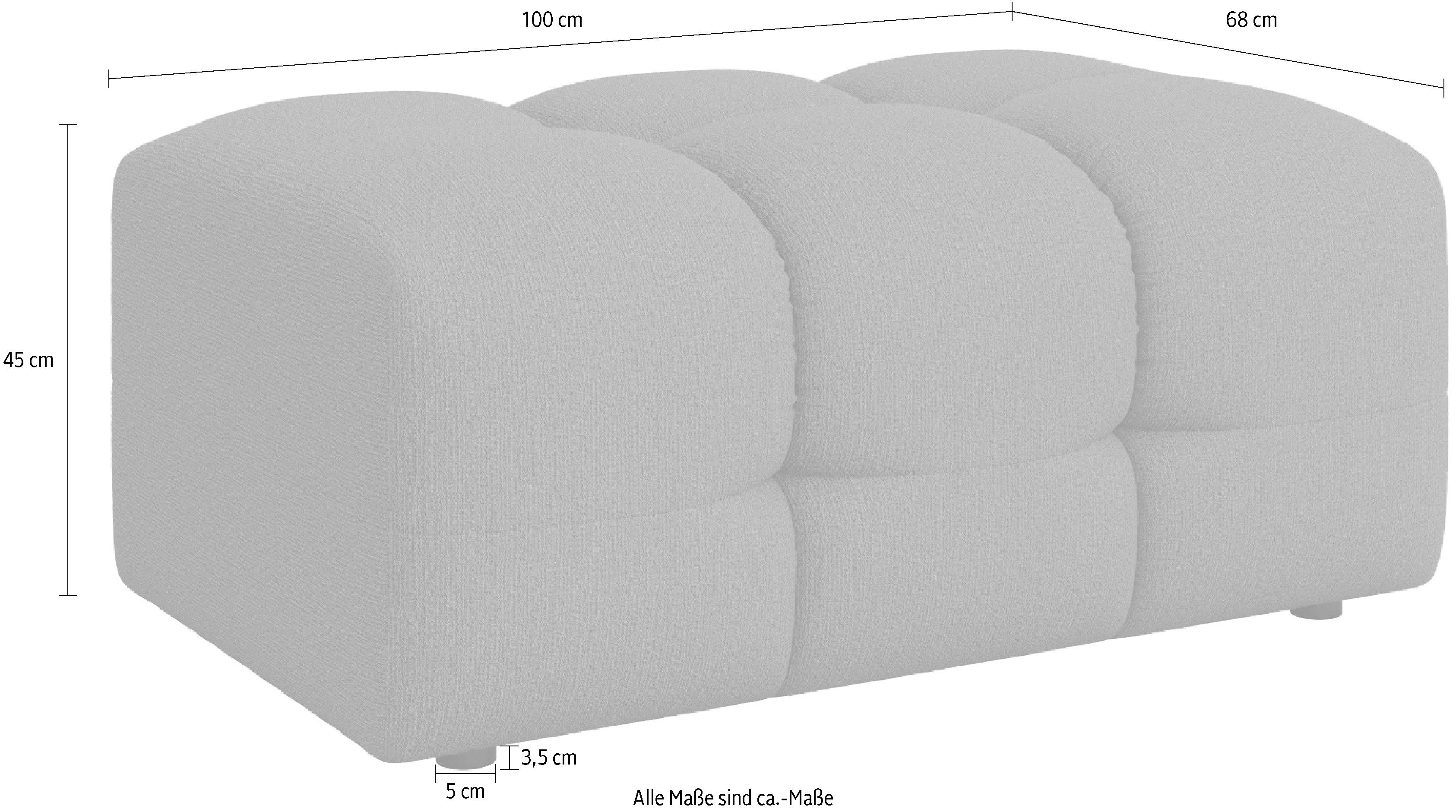 INOSIGN Hocker Manilla, trendy stiksels, passend bij de serie, B/D/H 100/68/45 cm