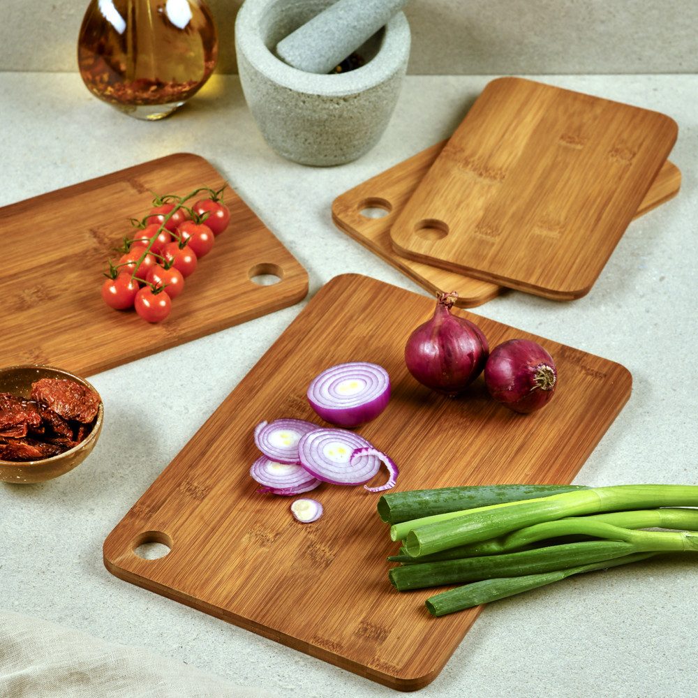 KESPER for kitchen & home Snijplank van fsc®-gecertificeerd donker bamboe (set, 4 stuks)