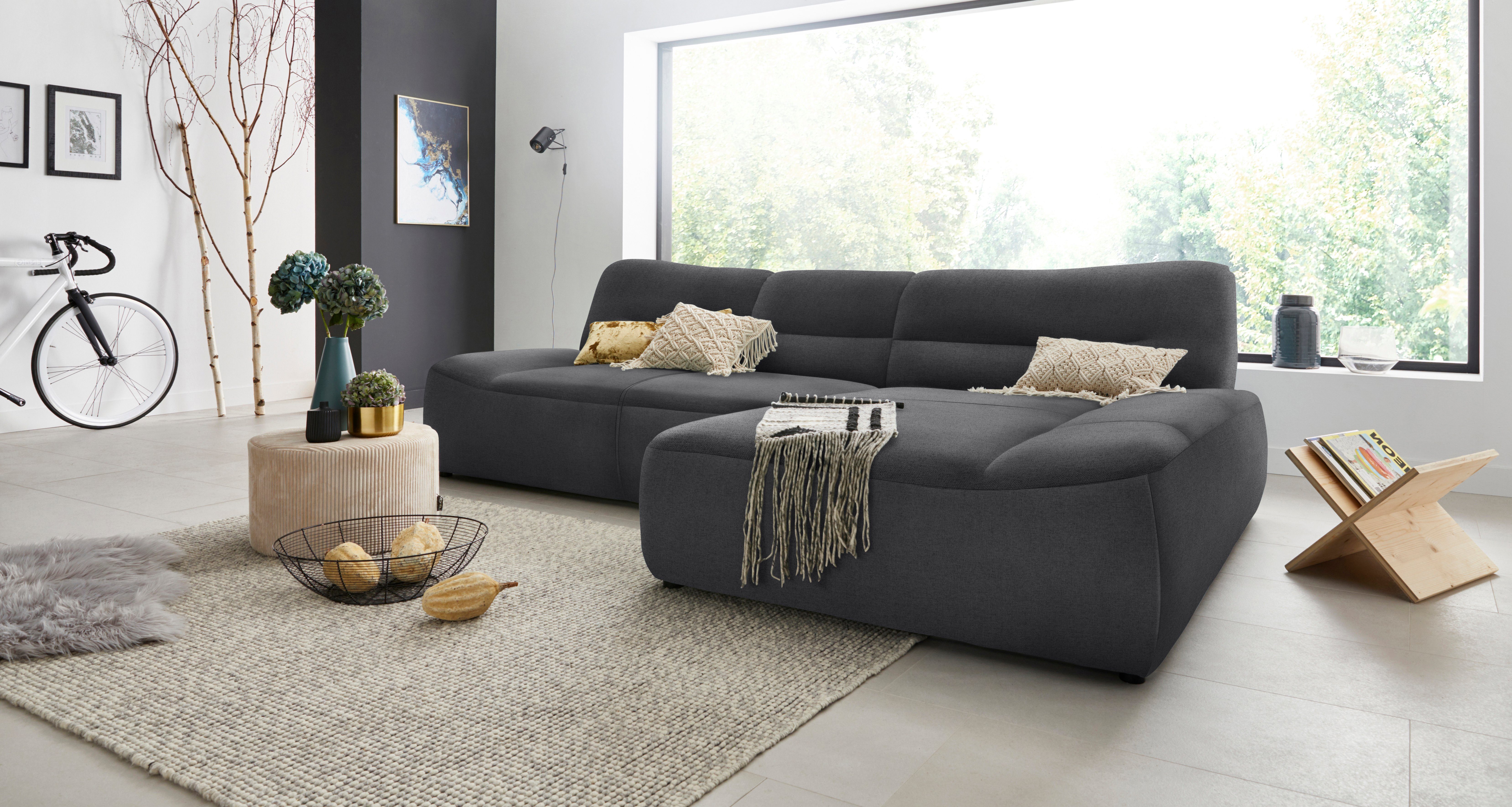 DOMO collection Hoekbank Cesena moderne hoekbank met platte armleuningen, L-vorm