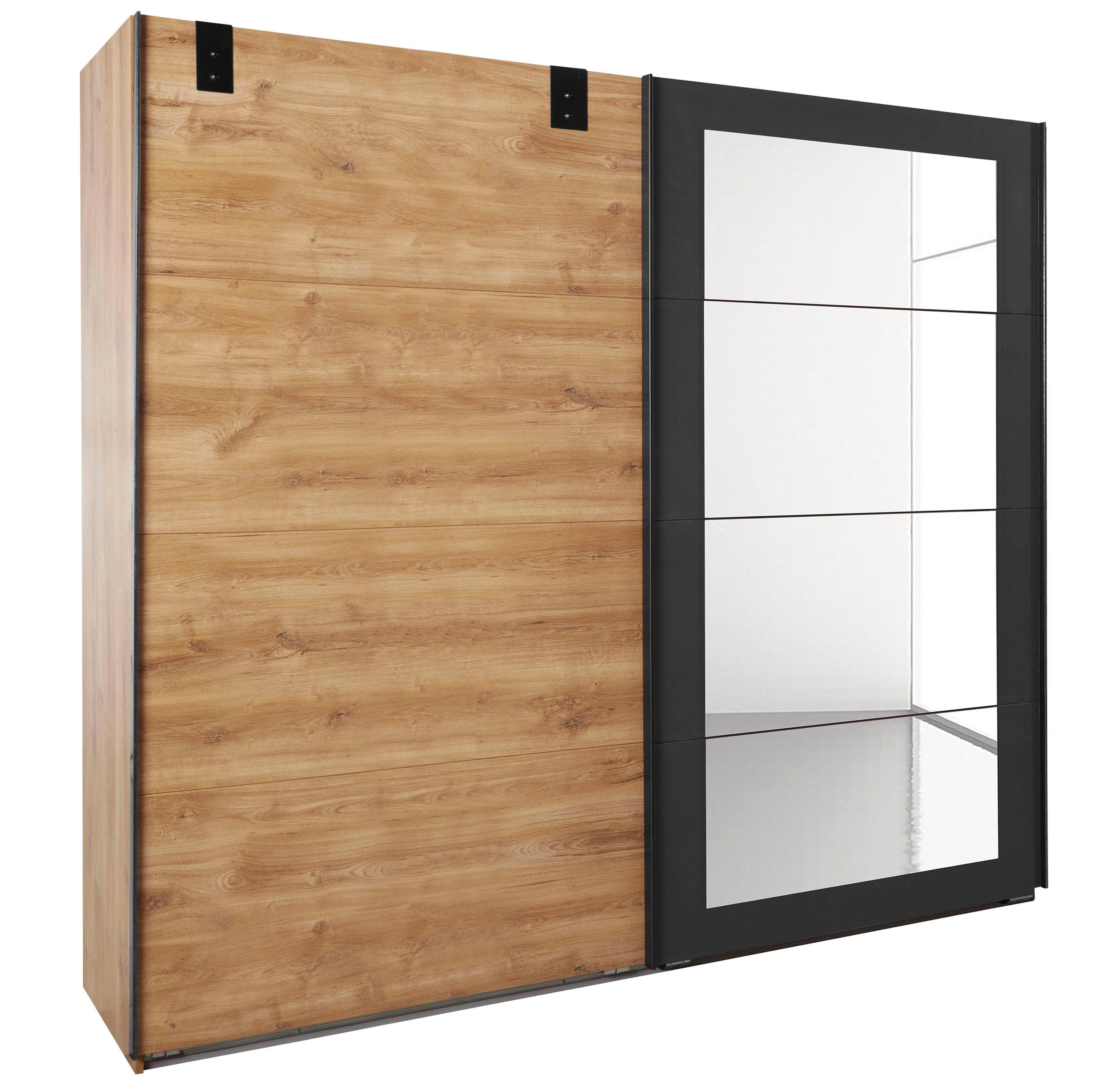 Wimex Zweefdeurkast Malmö, kledingkast optioneel met of zonder spiegel Kledingkast in industriële stijl, 225 of 270 cm breed zweefdeurkasten beige