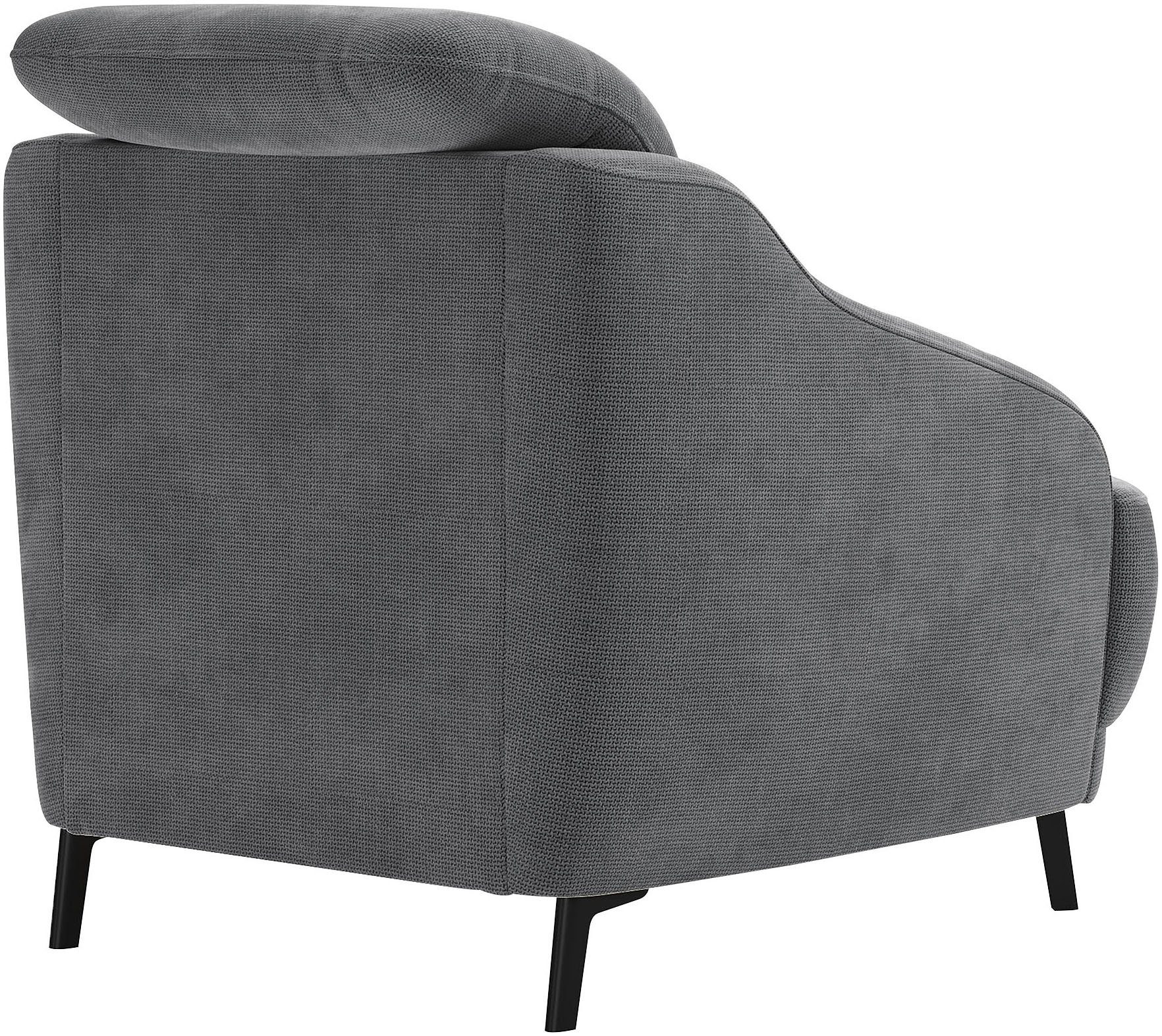 sit&more Fauteuil Blues met metalen poten, matzwart (1 stuk)
