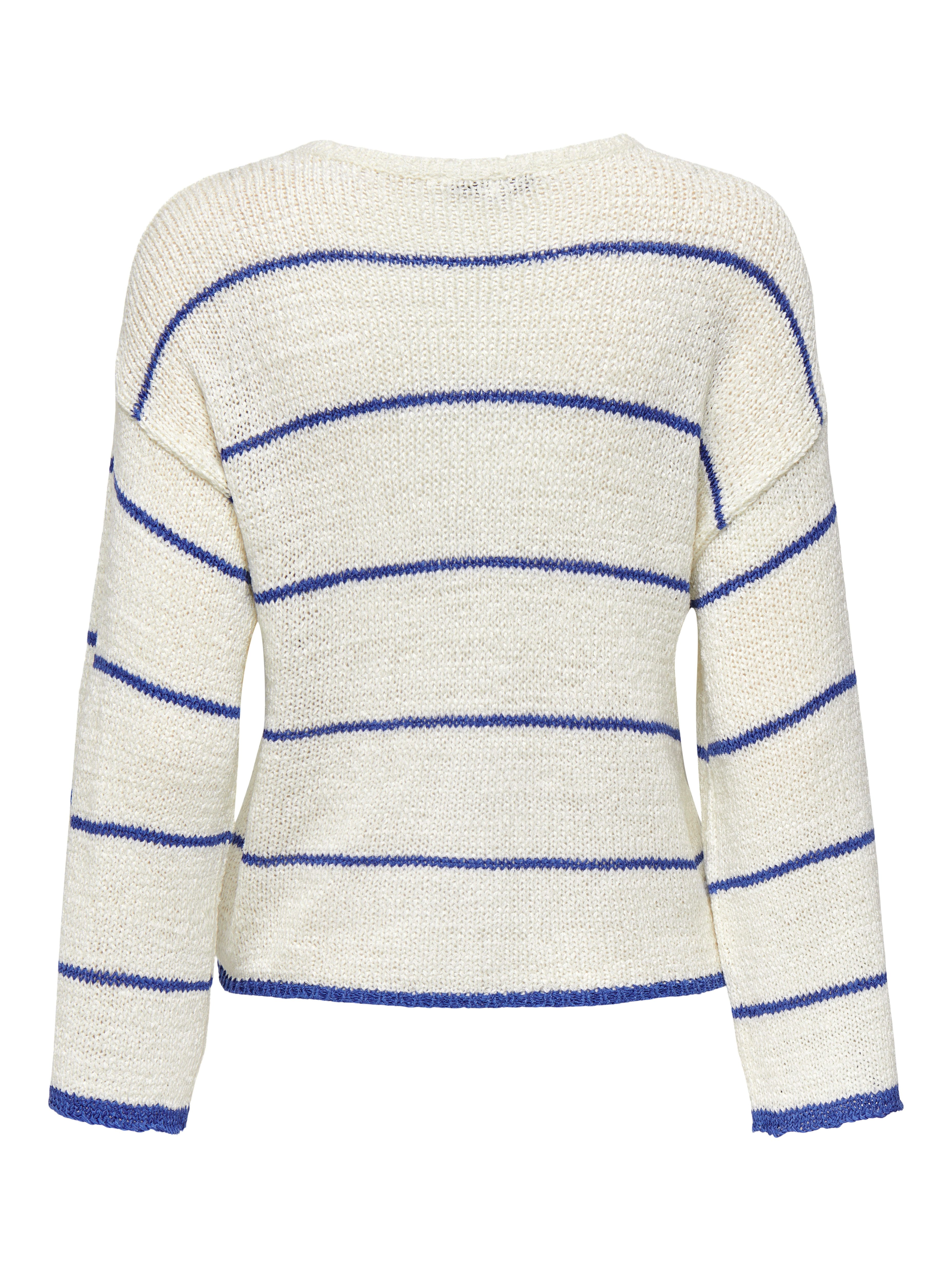 Only Trui met ronde hals ONLGEENA 7/8 STRIPE O-NECK KNT NCA