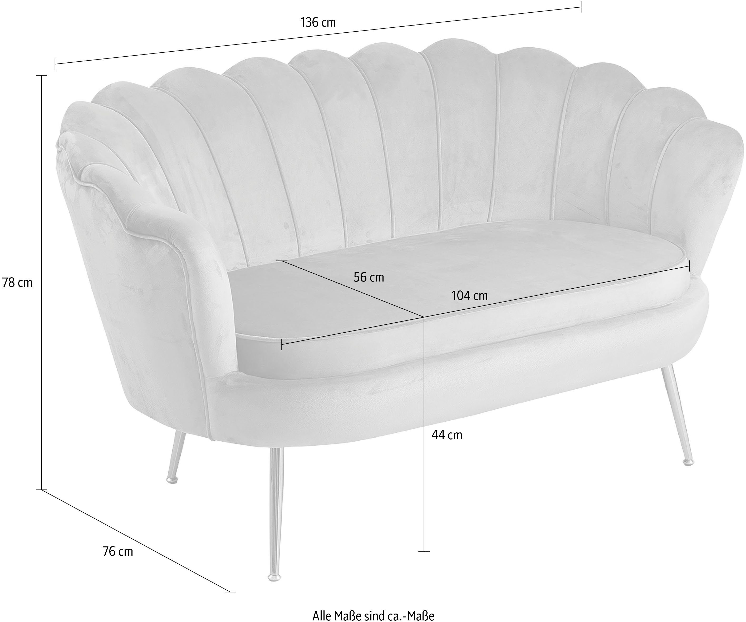 SalesFever 2-zitsbank Clam opvallend schelpdesign, breedte 136 cm