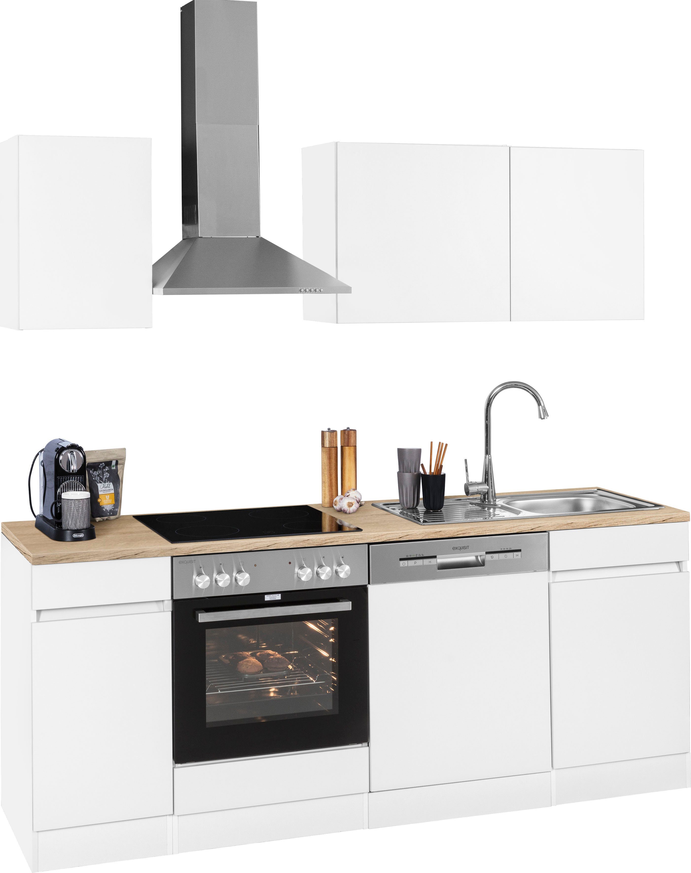 OPTIFIT Keukenblok Roth Breedte 210 cm, optioneel met elektrische apparaten, push-to-open functie