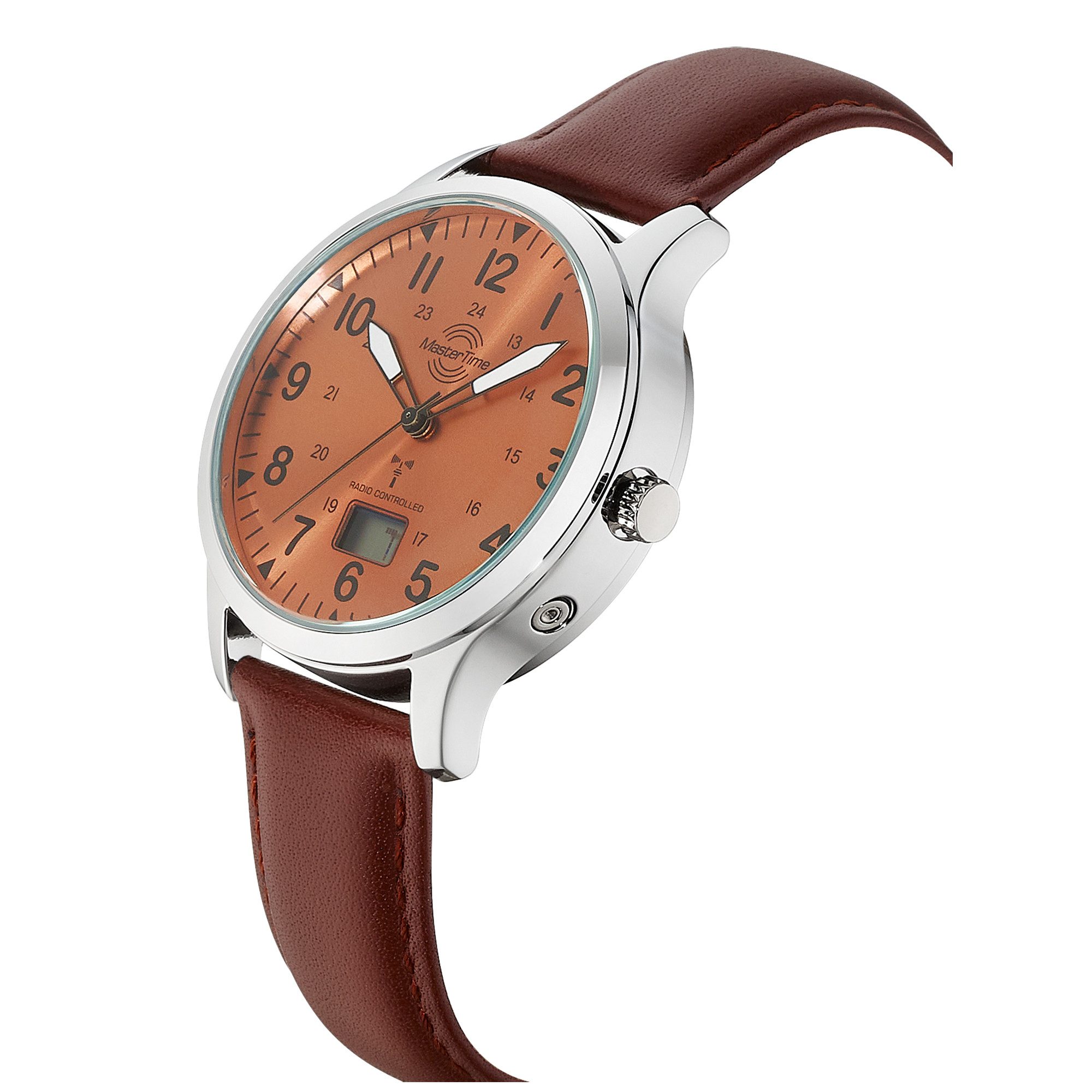 MASTER TIME Radiografisch horloge Aviation Quartzhorloge, polshorloge, herenhorloge, leren armband, analoog, digitaal