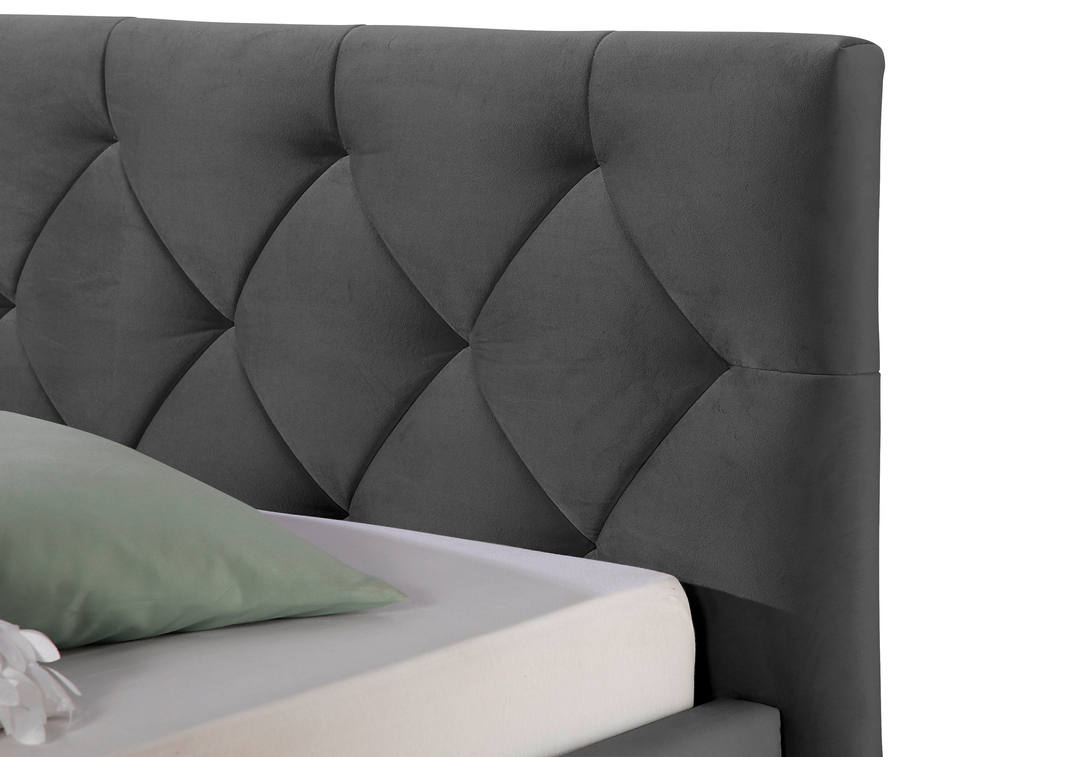 Guido Maria Kretschmer Home&Living Gestoffeerd bed Sunley 100 Kruisstiksel, hoofdbordhoogte 102 cm, zonder of met matras/lattenbodem
