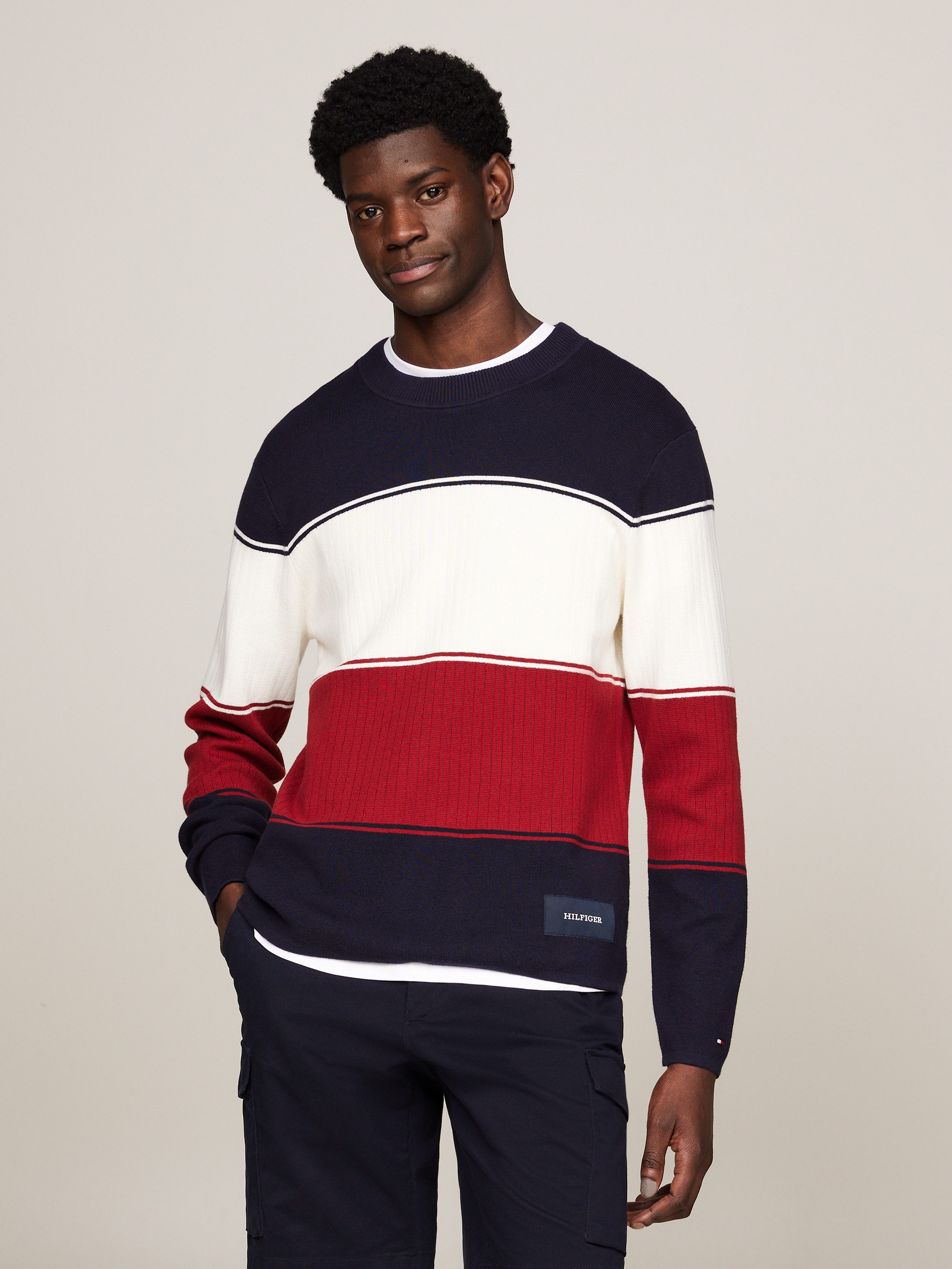 Tommy Hilfiger Trui met ronde hals MILANO COLOURBLOCK CREW NECK
