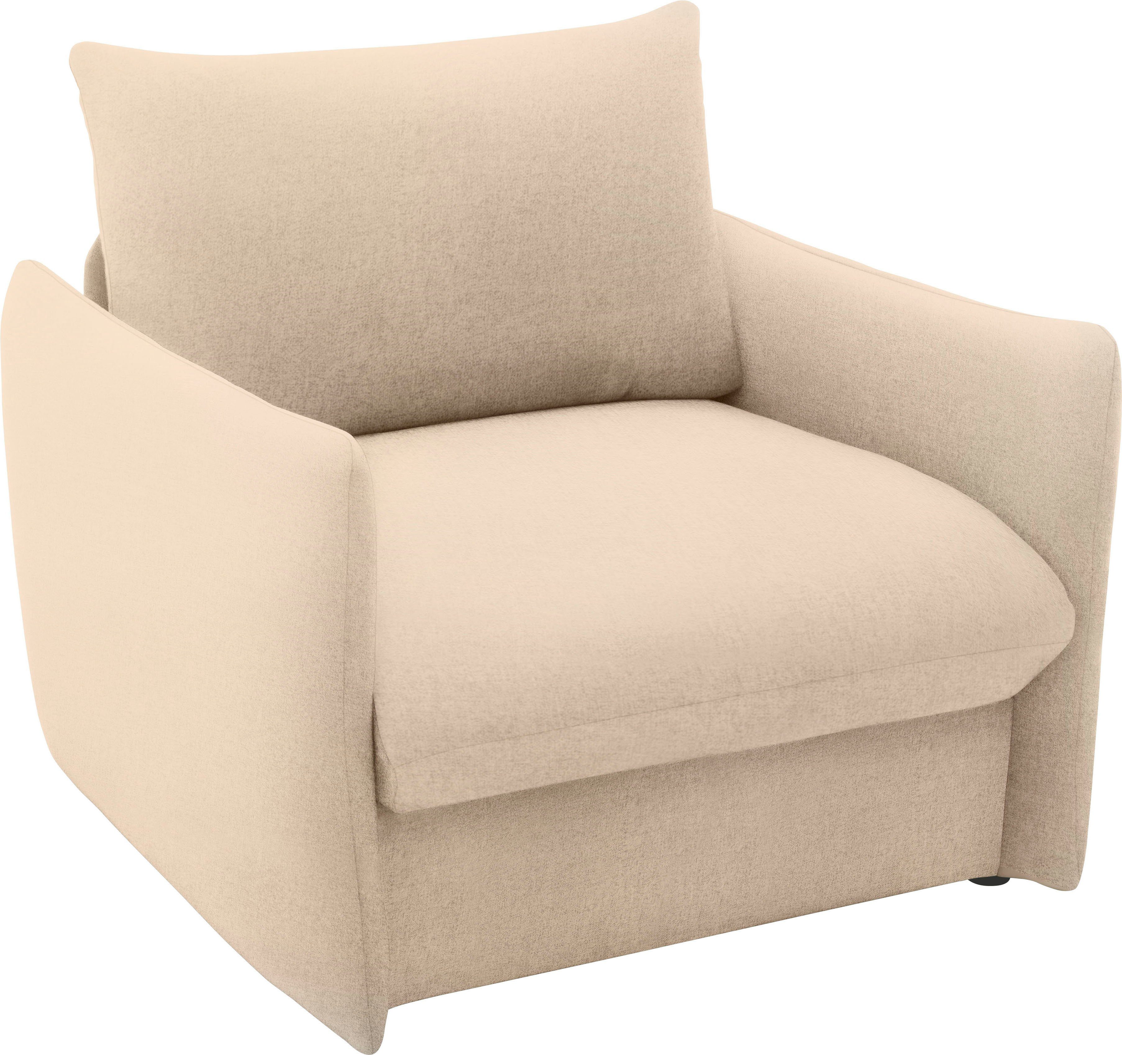 DOMO collection Fauteuil 700023 veelzijdig als lounge stoel, relaxligstoel en logeerbed Slaapfunctie, bonellvering, stabiele ligoppervlak ca. 70 x 195 cm