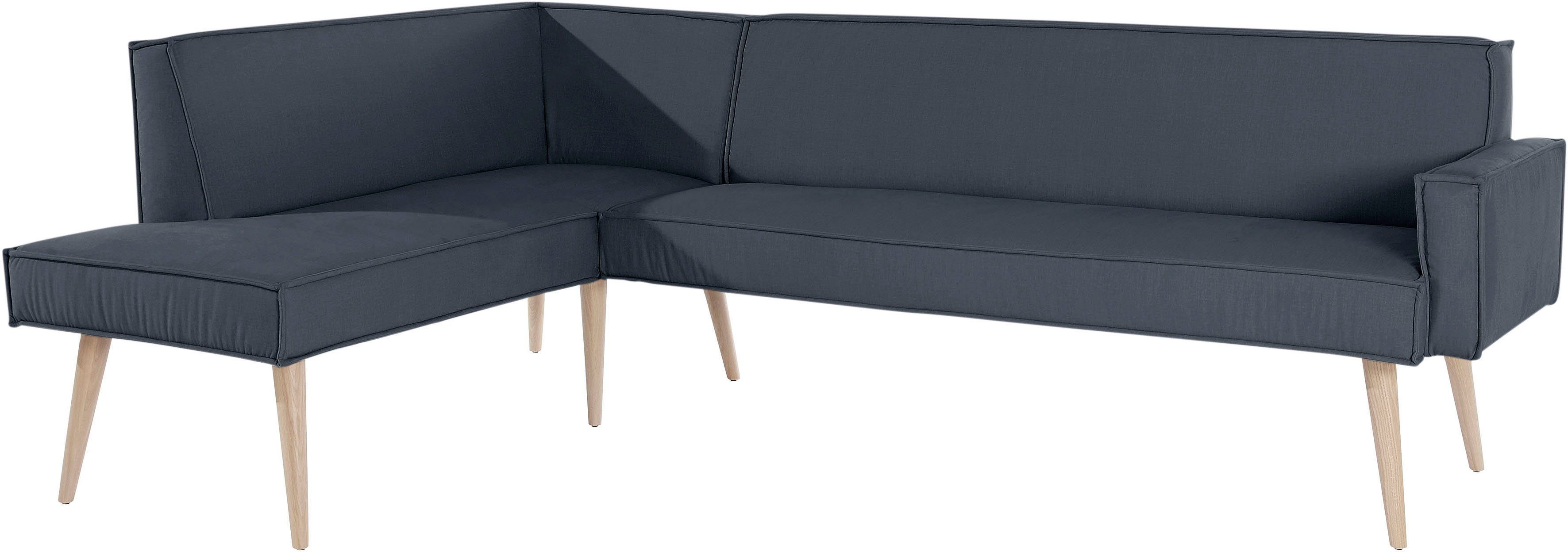 exxpo - sofa fashion Hoekbank Lungo, moderne paspelnaad, comfortabel en elegant, hoge houten voet