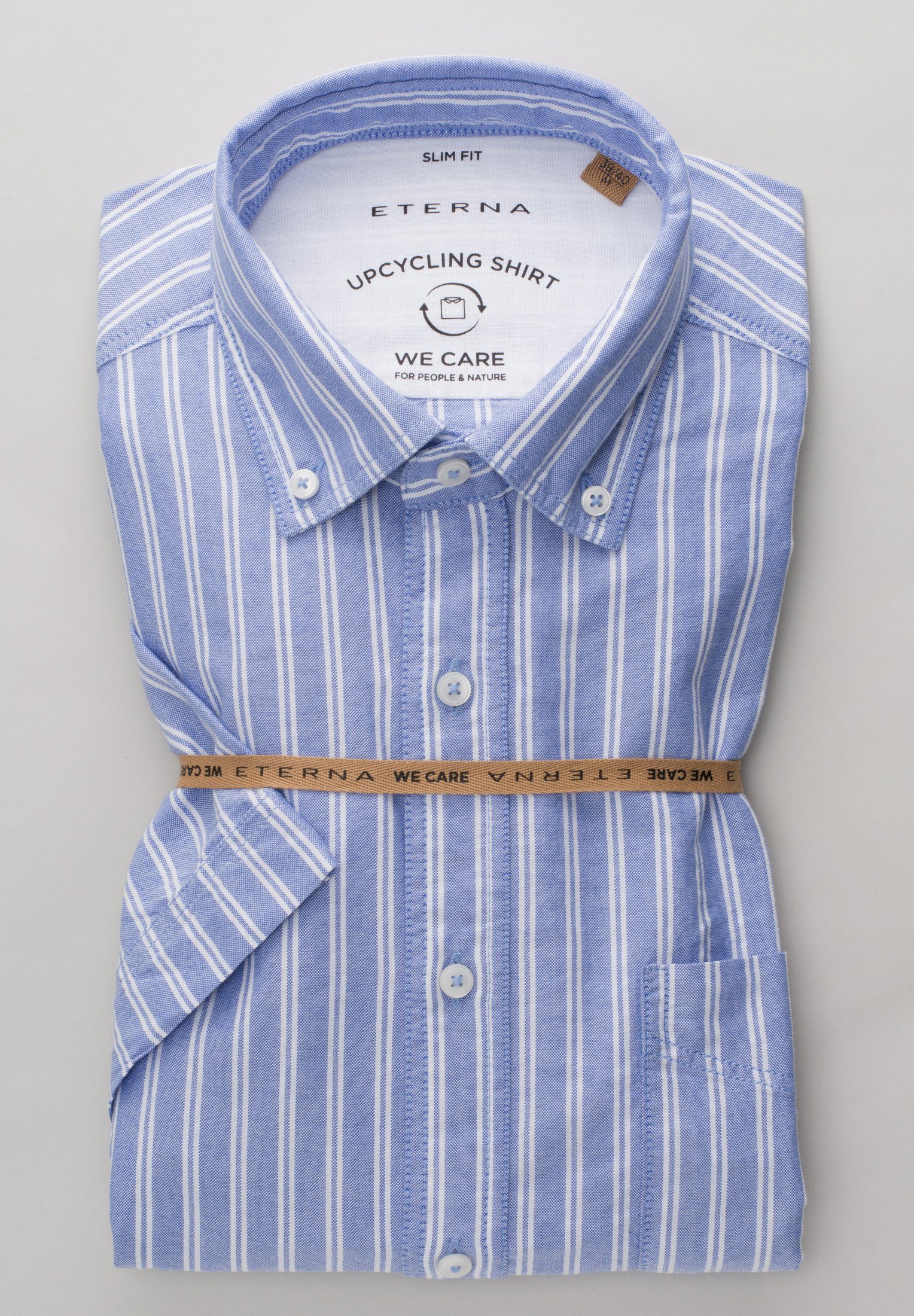 Eterna Overhemd met korte mouwen Slim fit EASY IRON (gemakkelijk te strijken)
