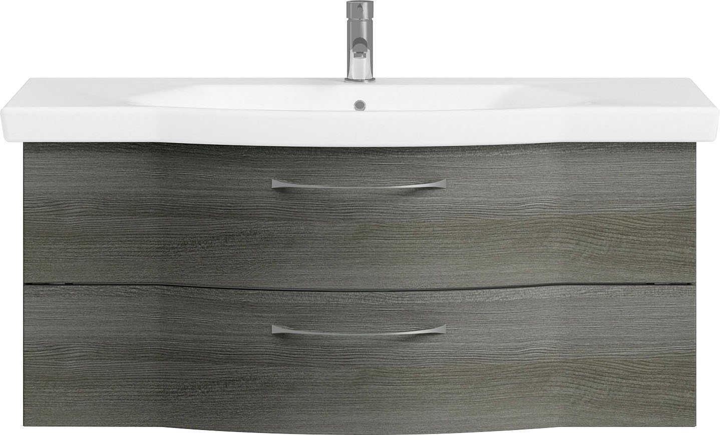 Saphir Badkamerserie 6005 sprint keramiek-wastafelonderkast met onderkast, 122 cm breed Wastafelmeubel inclusief deurdemper, 2 laden,