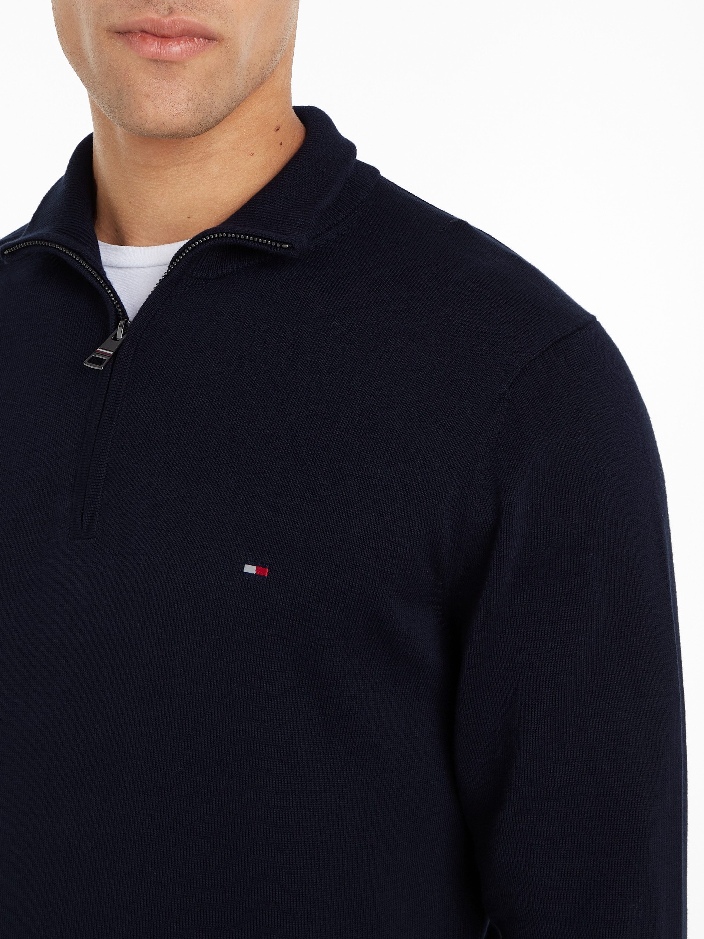 Tommy Hilfiger Schipperstrui ESSENTIAL COTTON ZIP MOCK