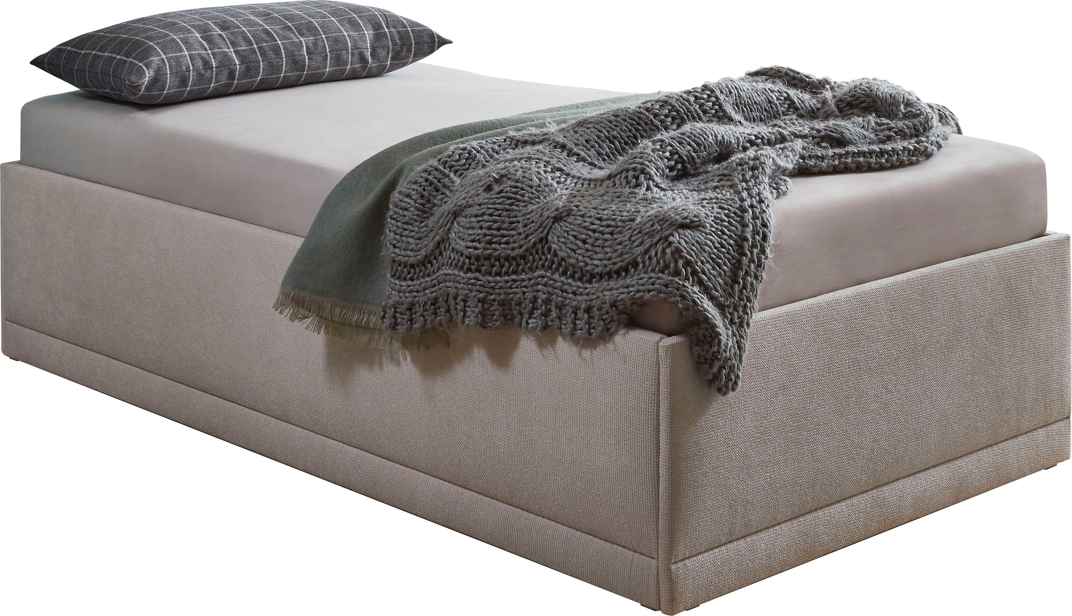 Westfalia Polsterbetten Gestoffeerd bed Texel Comforthoogte met sierkussen, bedkist bij uitvoering met matras