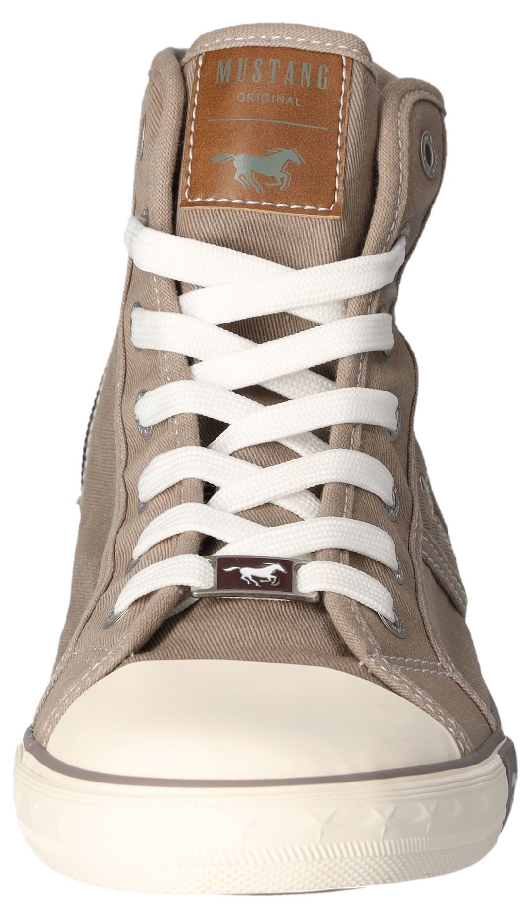 Mustang Shoes Sneakers high top-sneaker, veterschoen met label in de loopzool