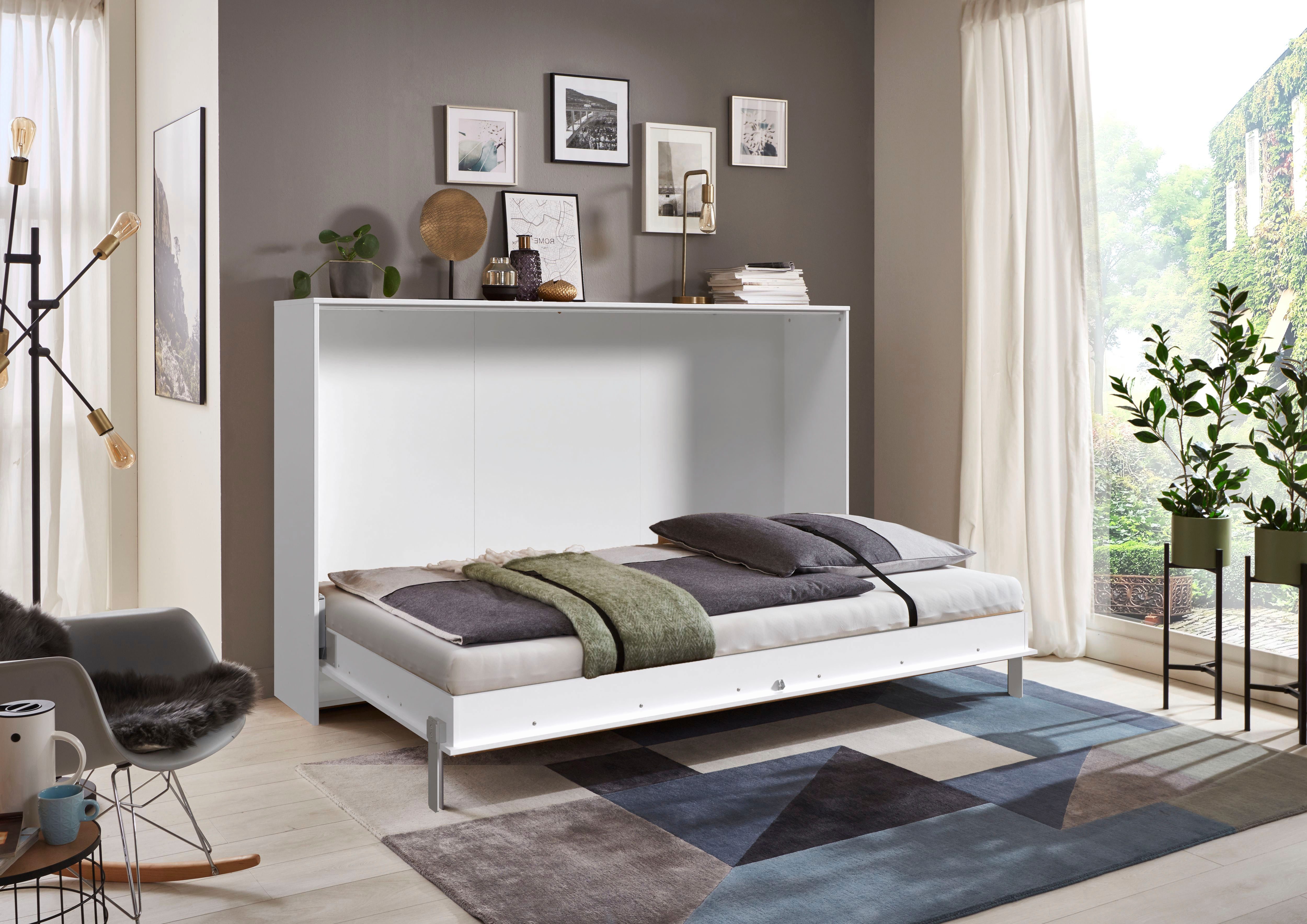 Wimex Verticaal opklapbed Juist kastklapbed logeerbed horizontaal opklapbaar, 3 ligplaatsen, met lattenbodem, made in germany