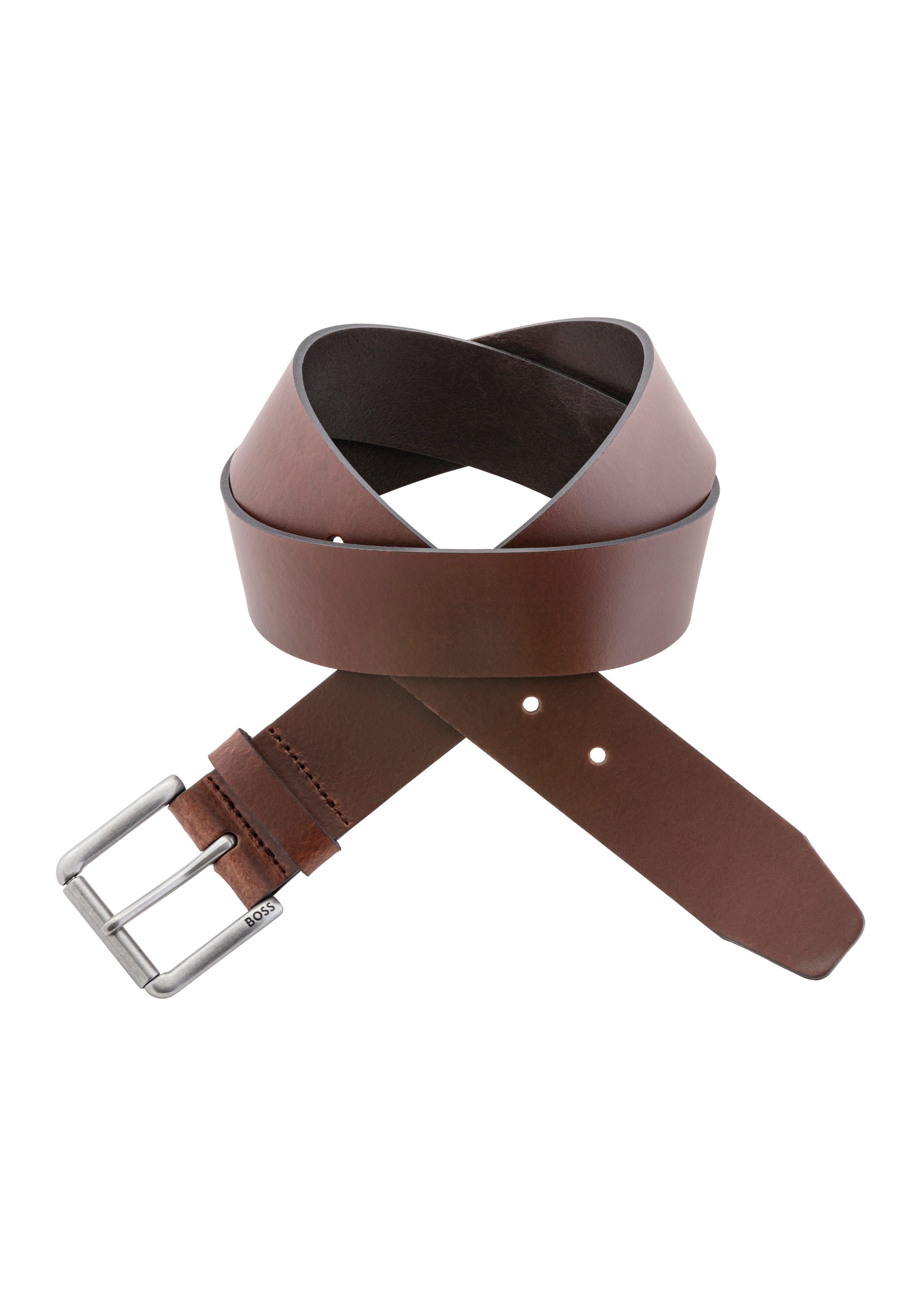 Boss Leren riem Joris Sz40 met logo op de riemsluiting