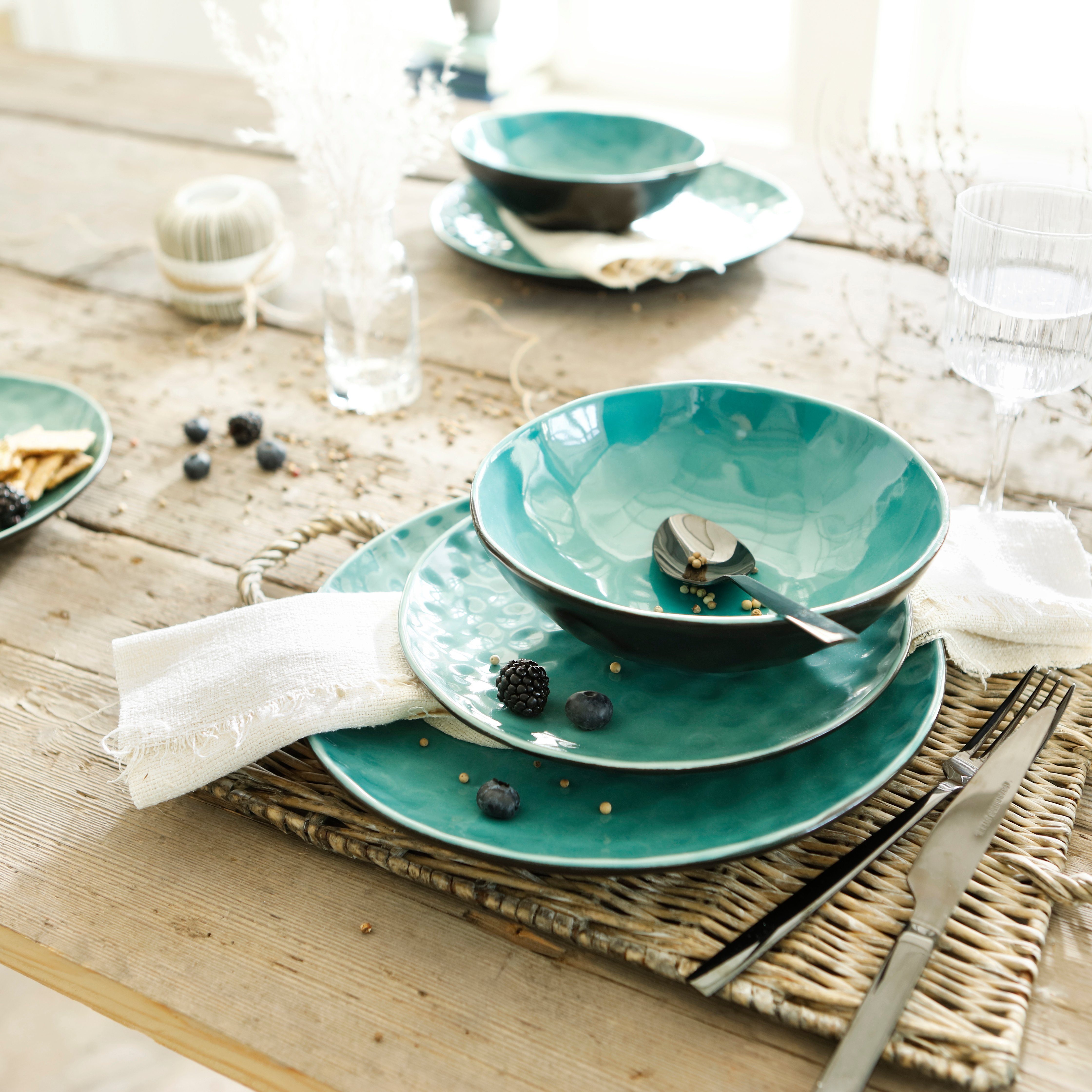 my home Combi-servies Servies-set, service Mateo Decor met expressieve glazuur, vintage-stijl, 12 delen, voor 4 personen (set, 12-delig)