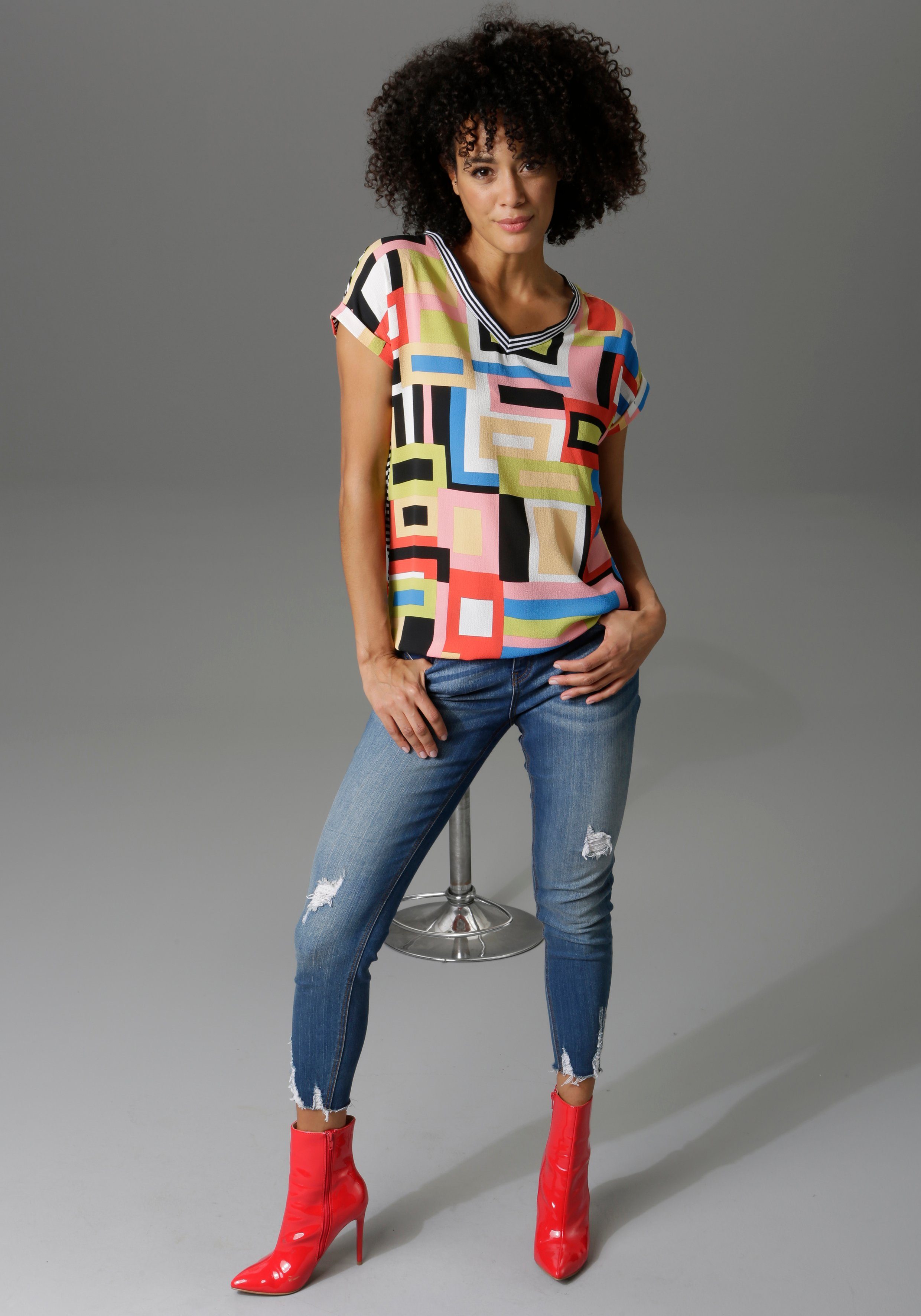 Aniston CASUAL T-shirt materiaal- en motievenmix