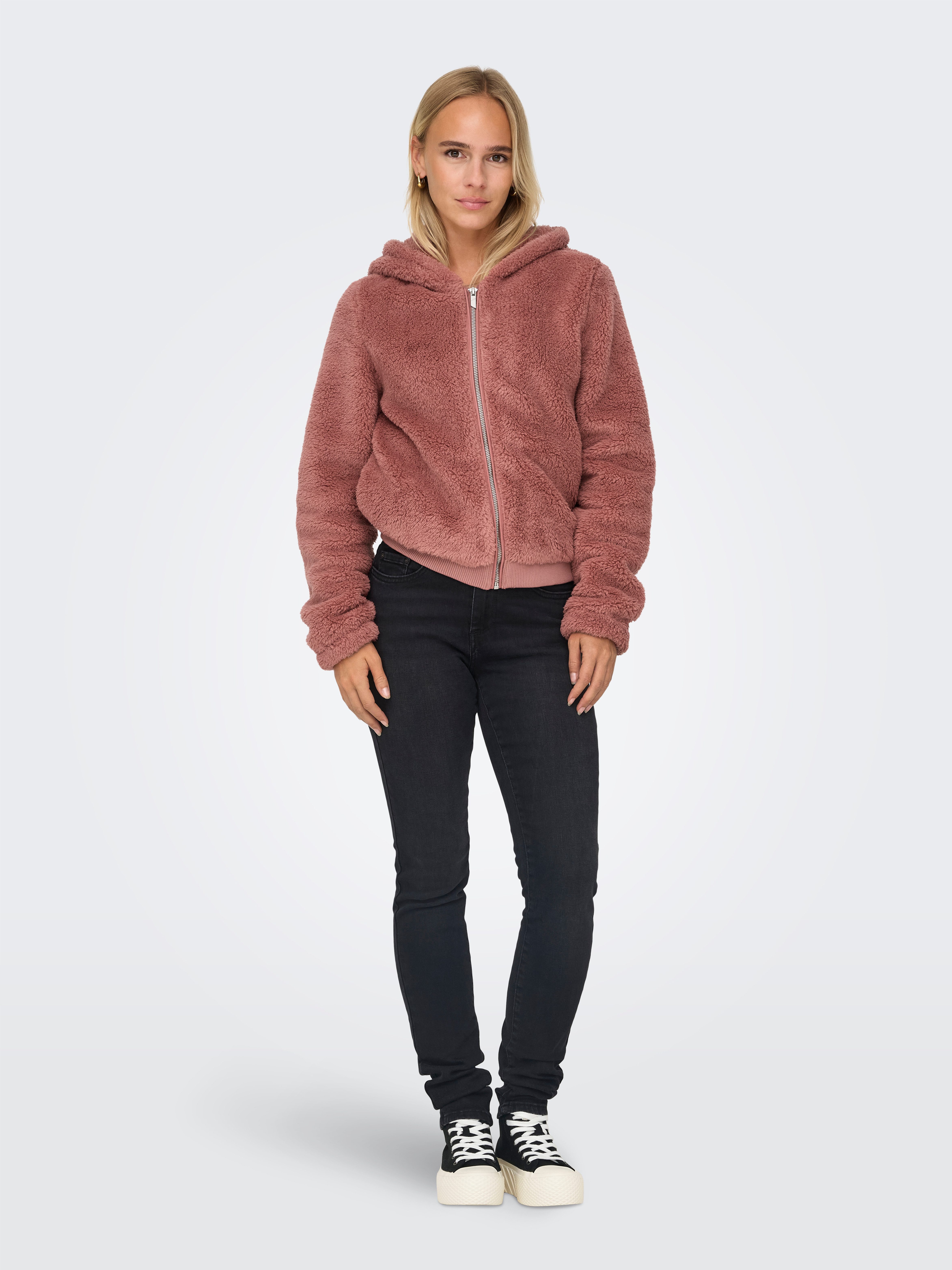 Only Pluche jas met capuchon ONLNEWANNA CONTACT SHERPA JKT OTW NOOS