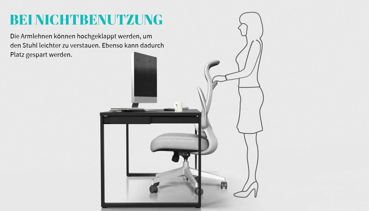 INOSIGN Bureaustoel Toico, design bureaustoel, ergonomische rugleuning, lendensteun & opklapbare armleuningen